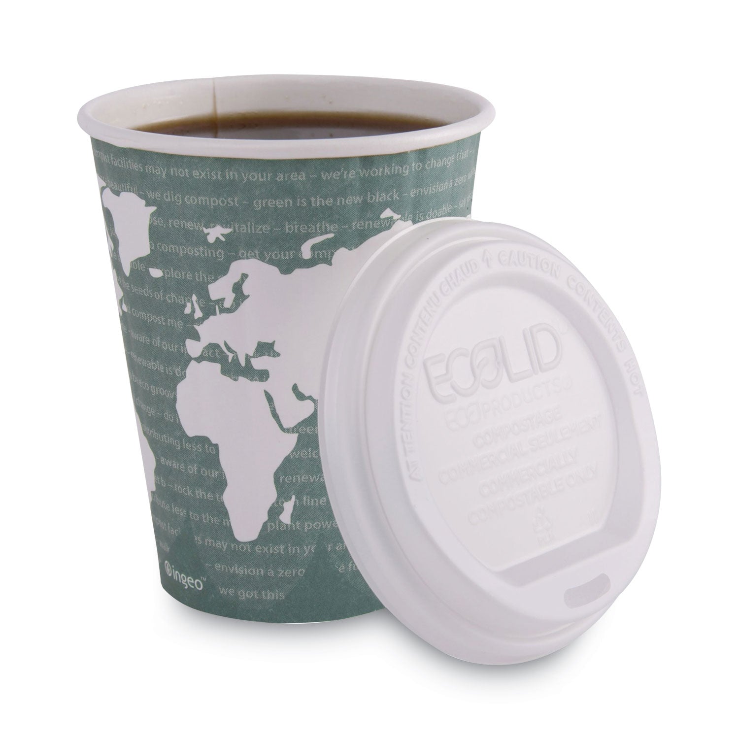12 fl oz - Green - Hot Drink - 600 / Carton