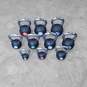 Chrome Handle, Rubber Kettle Bell Set One Each 5-50