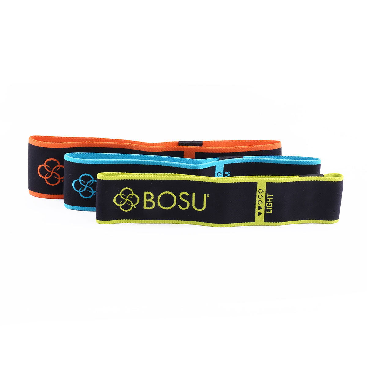 BOSU Fabric Resistance Band, Set of 3 (1 ea: Light, Medium, Heavy)