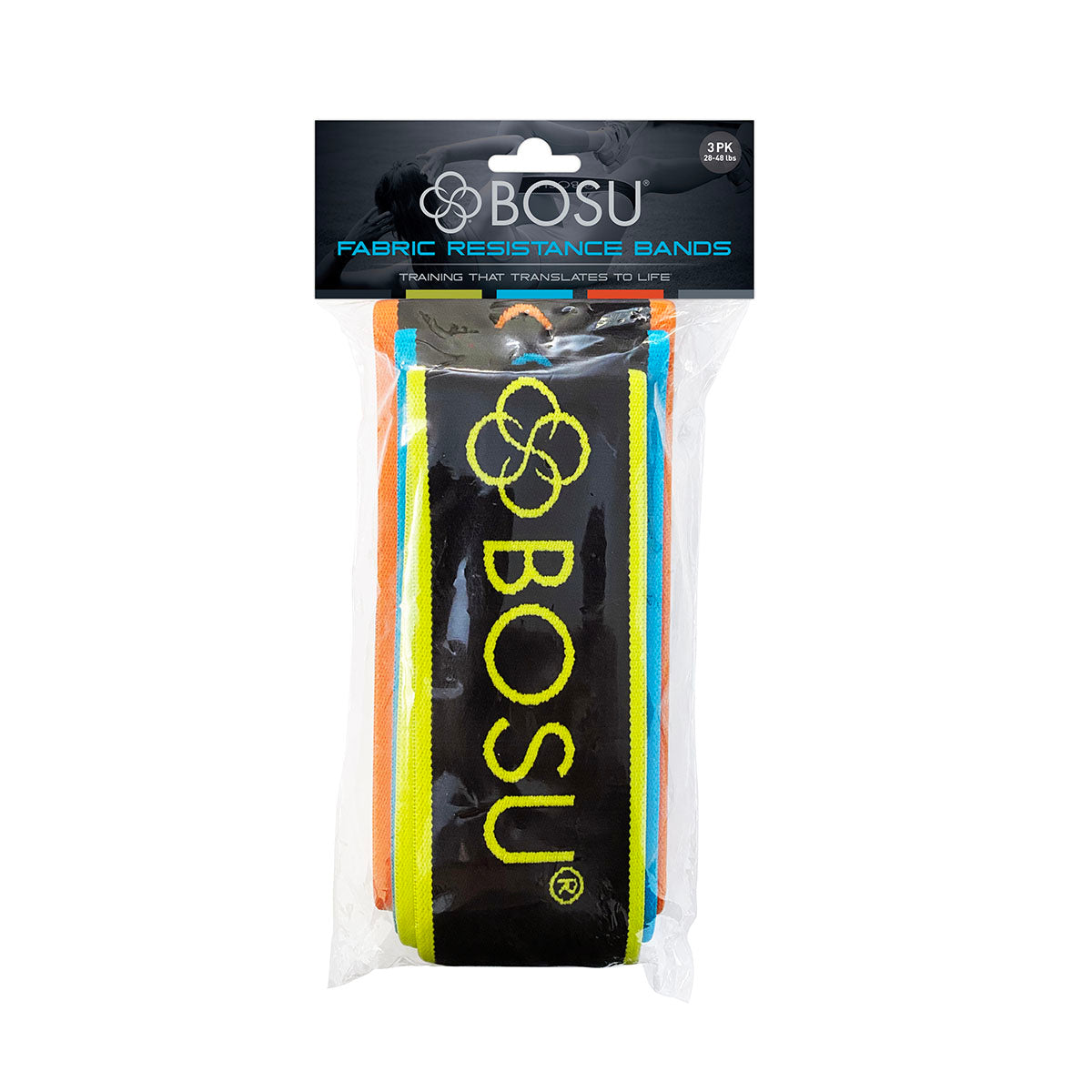 BOSU Fabric Resistance Band, Set of 3 (1 ea: Light, Medium, Heavy)