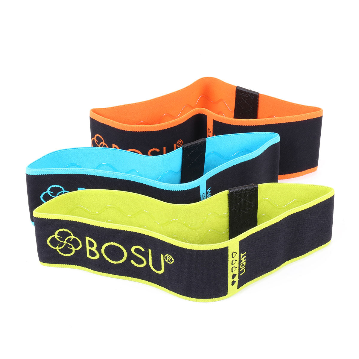 BOSU Fabric Resistance Band, Set of 3 (1 ea: Light, Medium, Heavy)