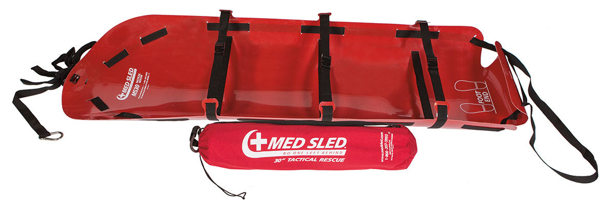 Med Sled, Tactical Rescue Sled, 30", Red