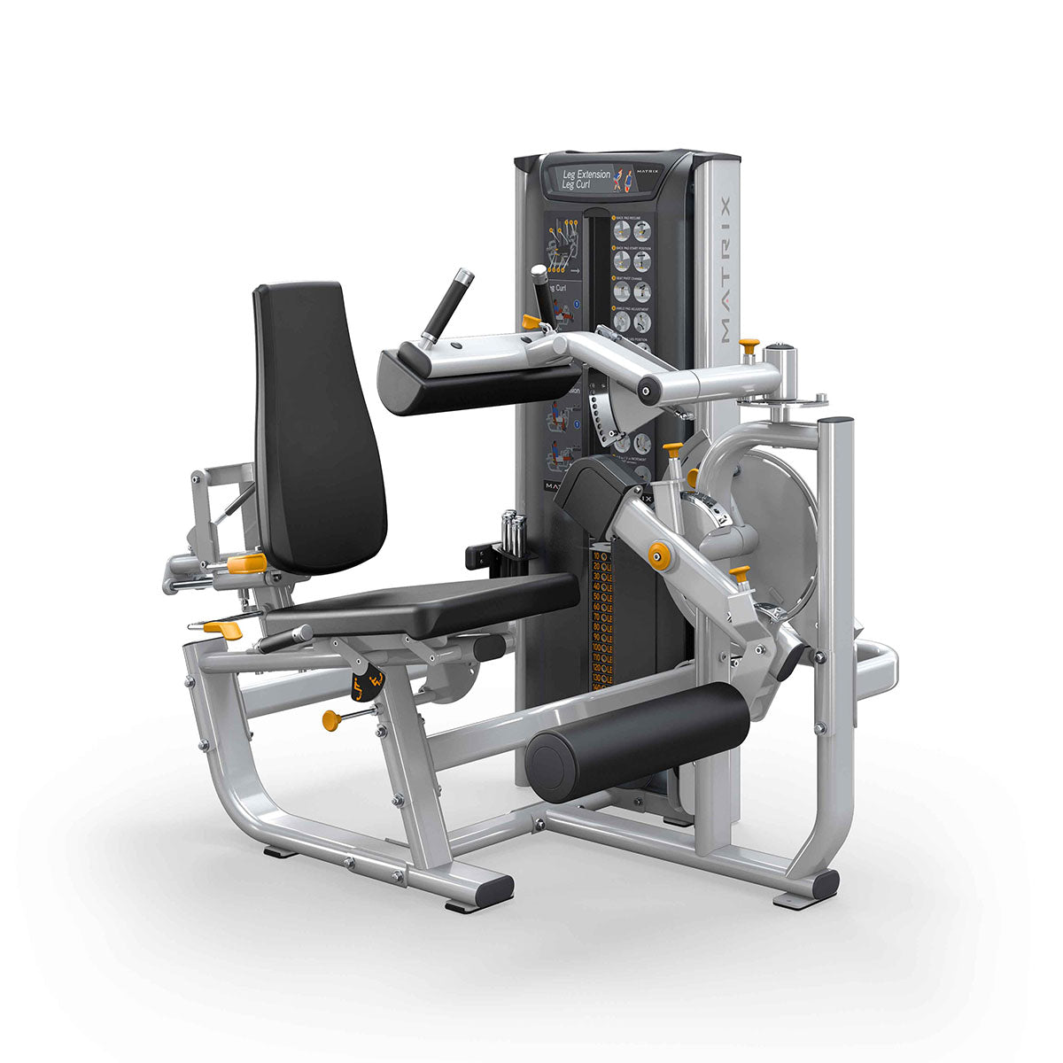 Matrix Leg Extension/Leg Curl,Class 1 Med CE Certified, Iced Silver/Black