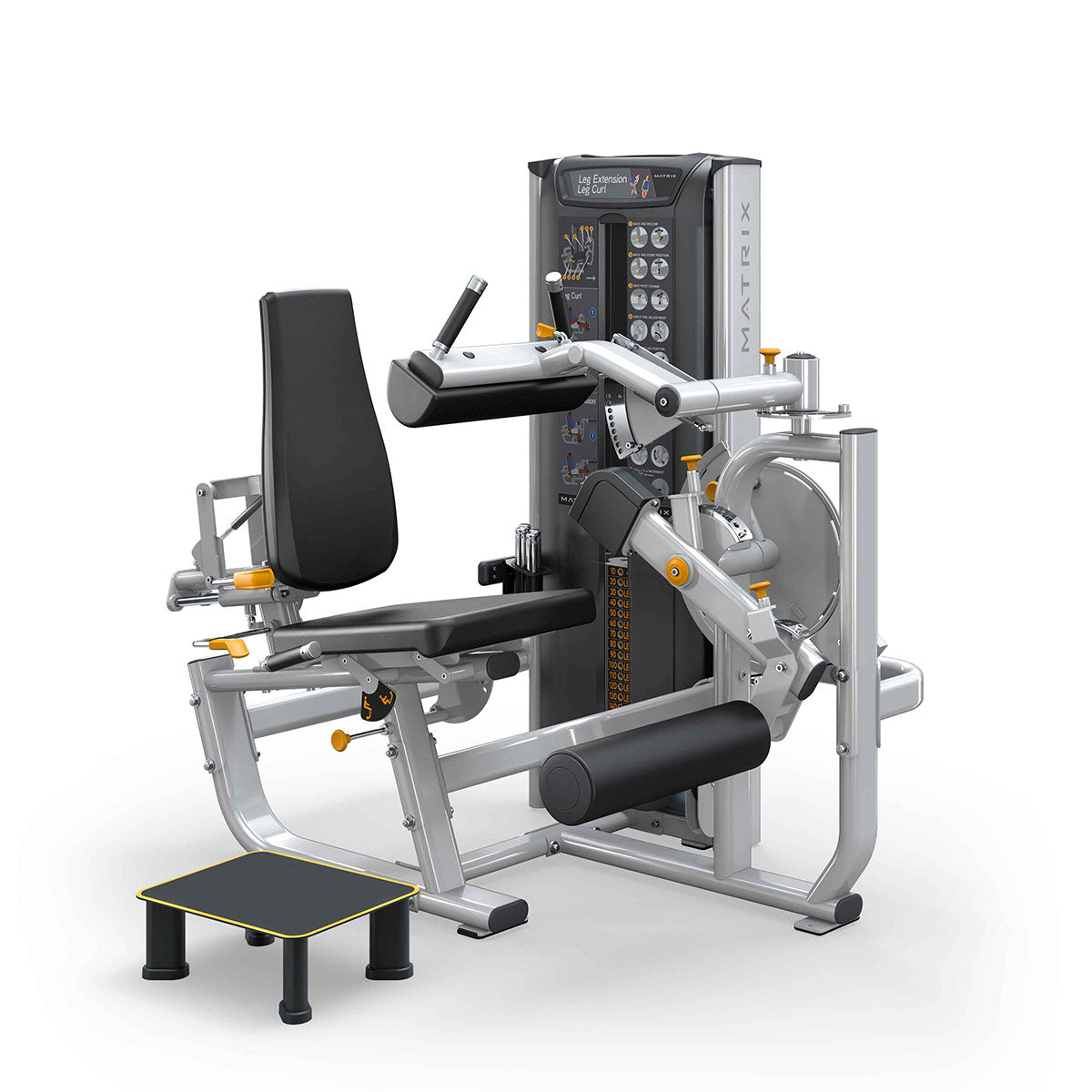 Matrix Leg Extension/Leg Curl,Class 1 Med CE Certified, Iced Silver/Black