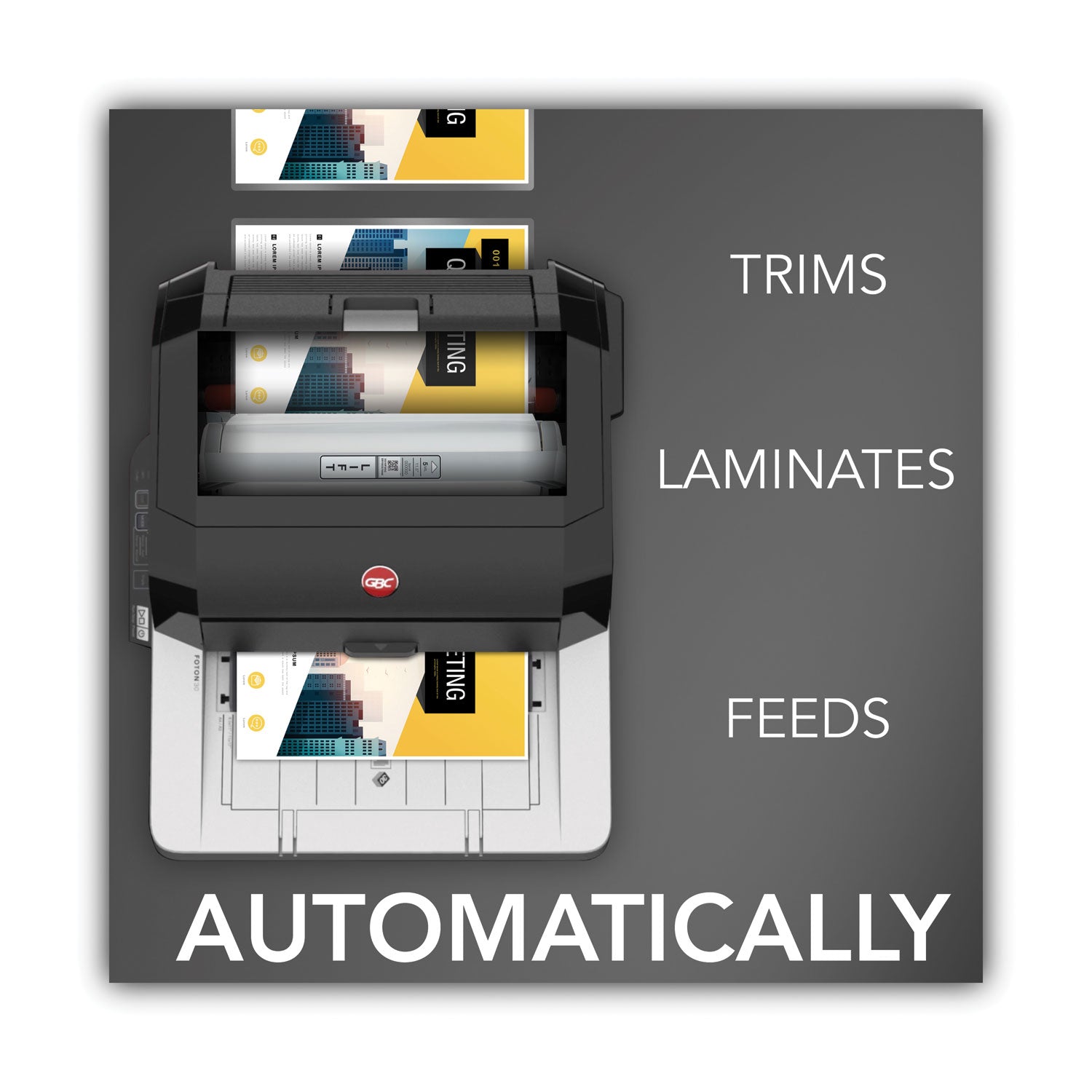 8.50" Lamination Width - 5 mil Lamination Thickness - 9.6" Height x 22.7" Width x 18.8" Depth