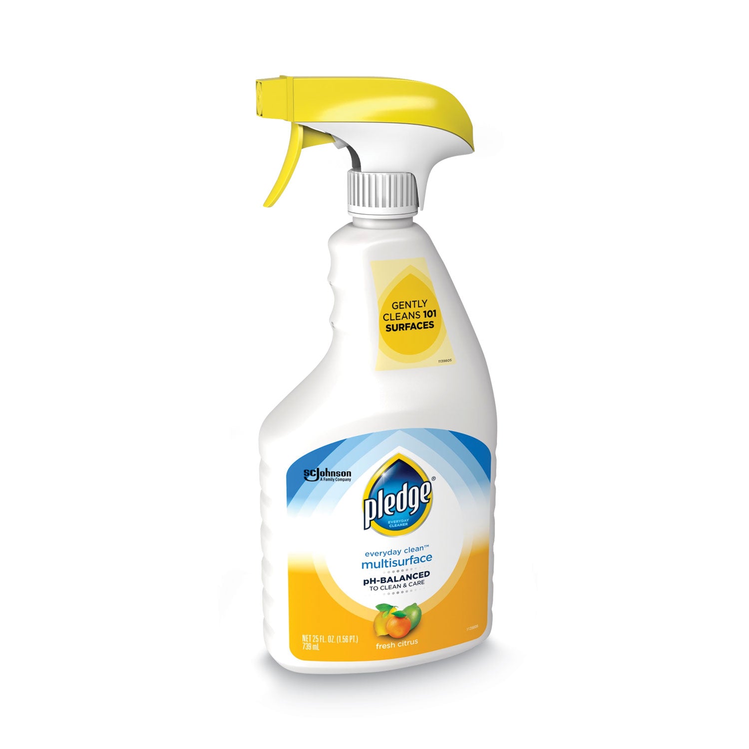Pledge Everyday Clean pH-Balanced Multisurface Cleaner, Fresh Citrus Scent, 25 fl oz White Trigger Bottle, 1 Each