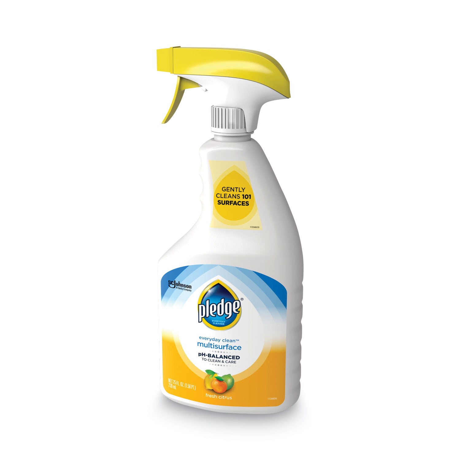 Pledge Everyday Clean pH-Balanced Multisurface Cleaner, Fresh Citrus Scent, 25 fl oz White Trigger Bottle, 1 Each