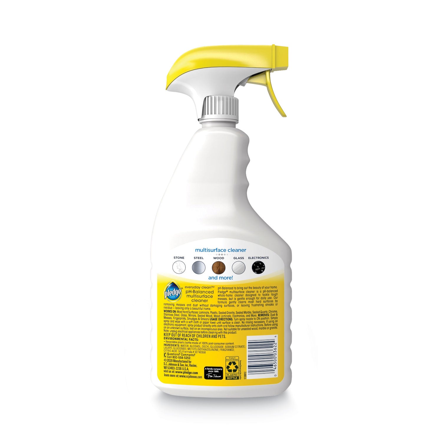 Pledge Everyday Clean pH-Balanced Multisurface Cleaner, Fresh Citrus Scent, 25 fl oz White Trigger Bottle, 1 Each