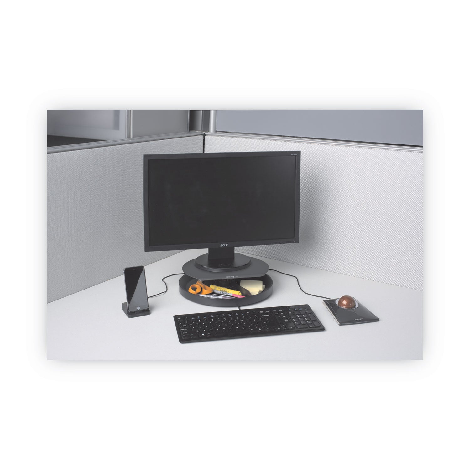 40 lb Load Capacity - Flat Panel Display Type Supported - 3.10" Height x 12.60" Width x 12.60" Depth - Desktop - Black - Ergonomic