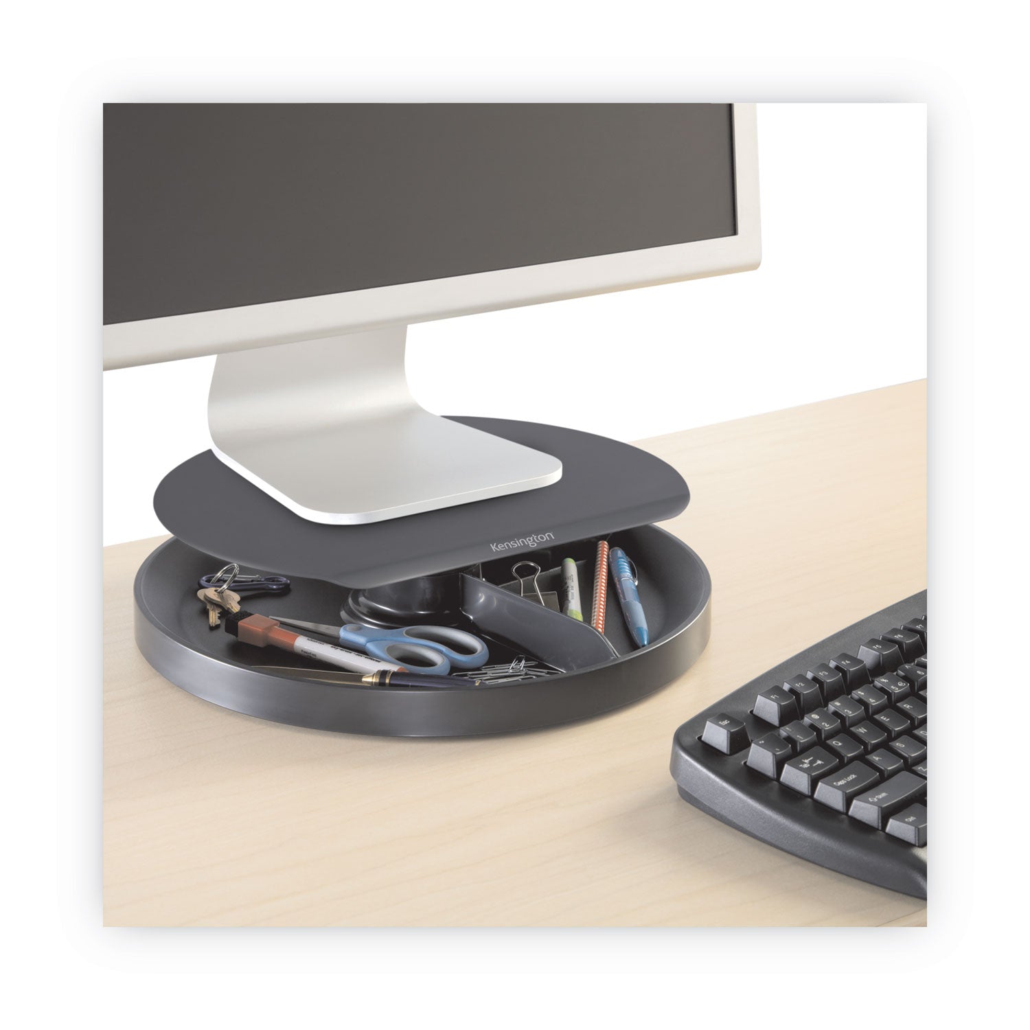 40 lb Load Capacity - Flat Panel Display Type Supported - 3.10" Height x 12.60" Width x 12.60" Depth - Desktop - Black - Ergonomic