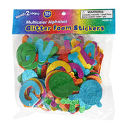 Glitter Foam Stickers - Alphabet - Multicolor - Pack of 156