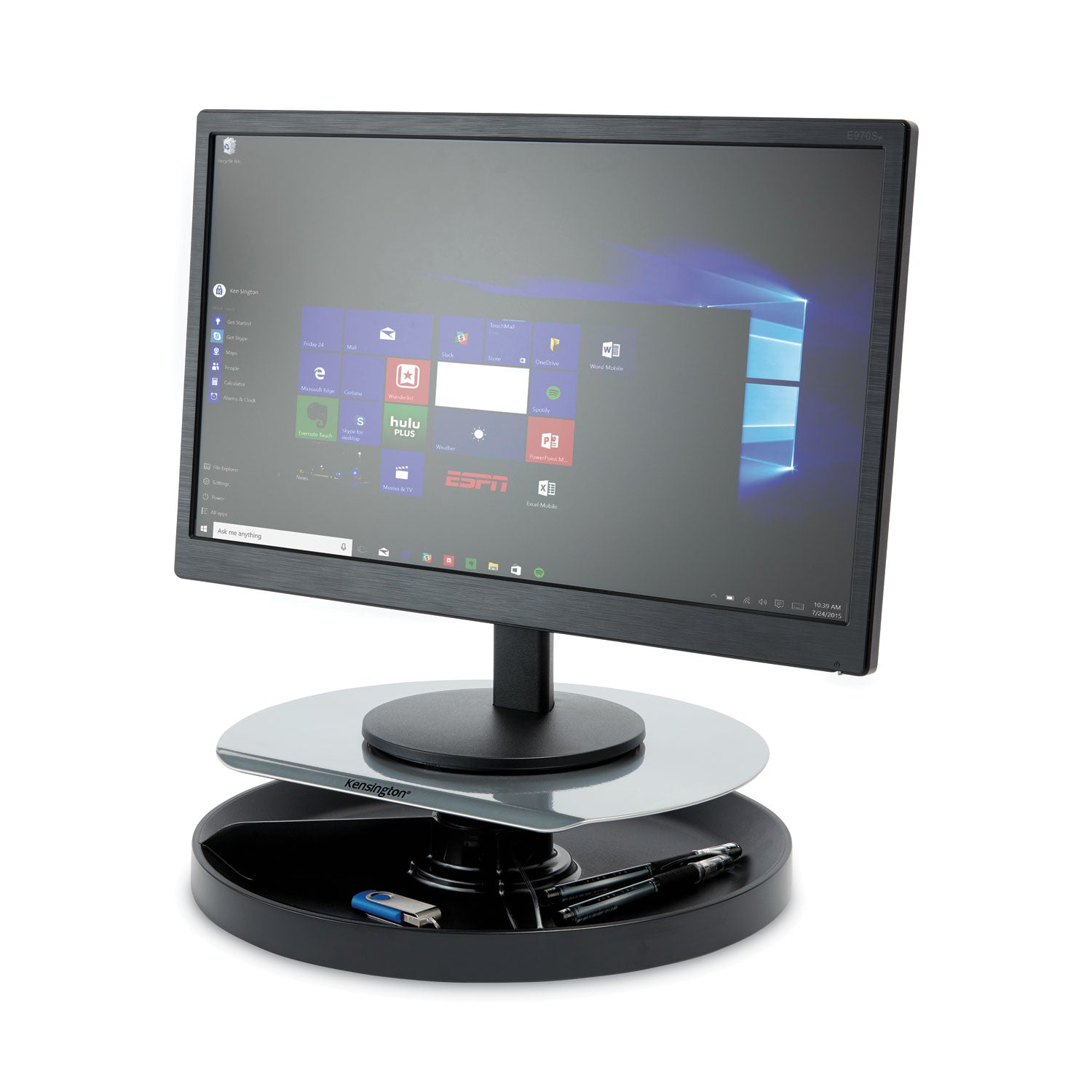 40 lb Load Capacity - Flat Panel Display Type Supported - 3.10" Height x 12.60" Width x 12.60" Depth - Desktop - Black - Ergonomic