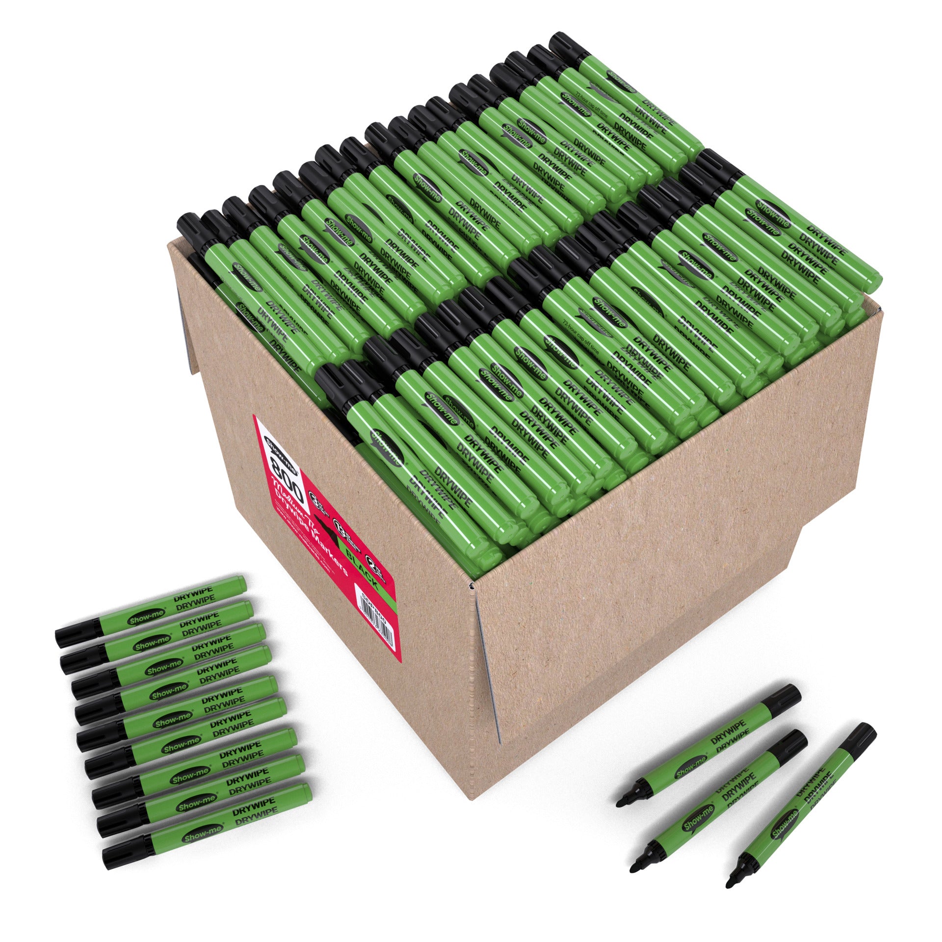 Medium Tip Slim Barrel Dry Erase Markers, Black, Extra Large Bulk Box of 800