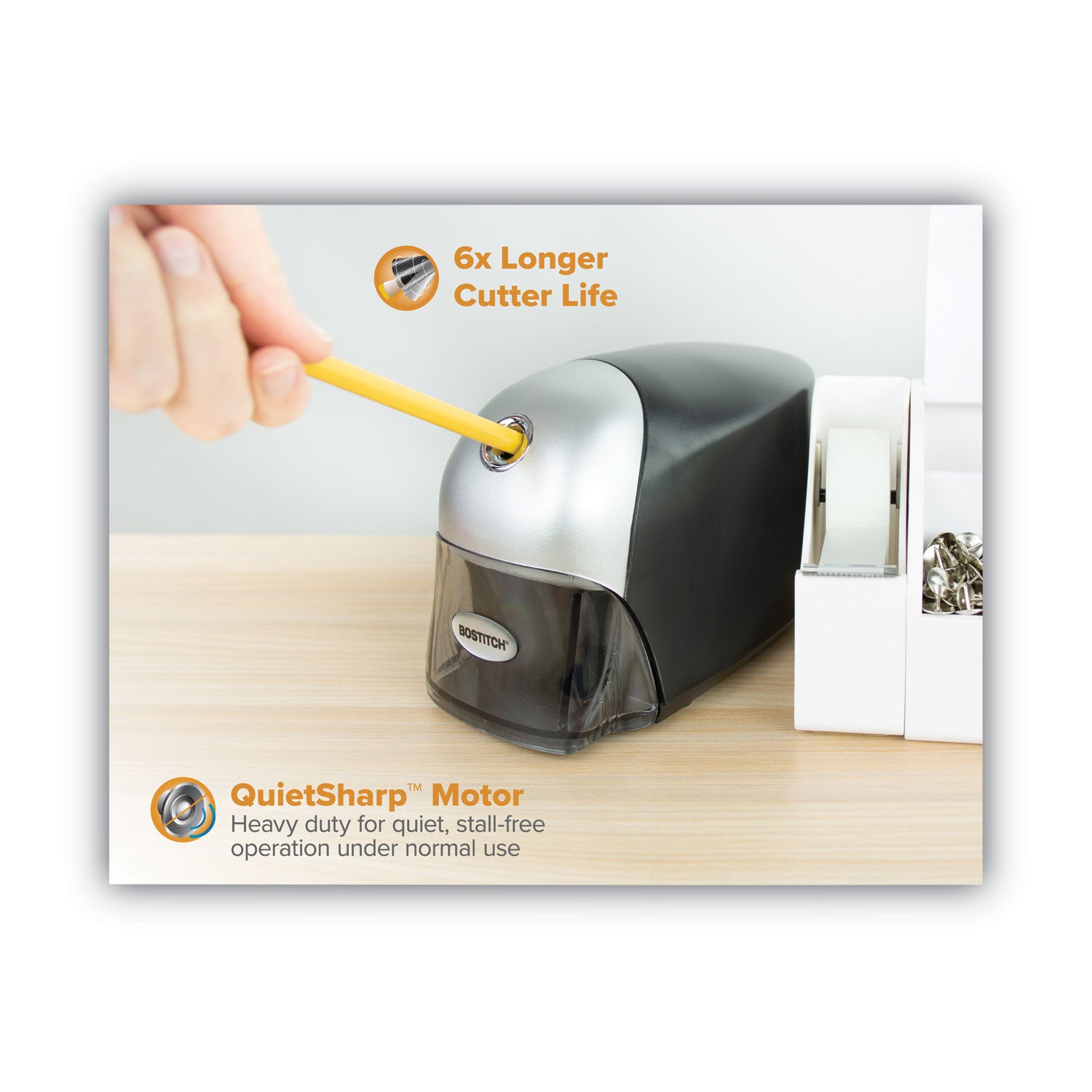Bostitch QuietSharp Executive Heavy Duty Electric Pencil Sharpener