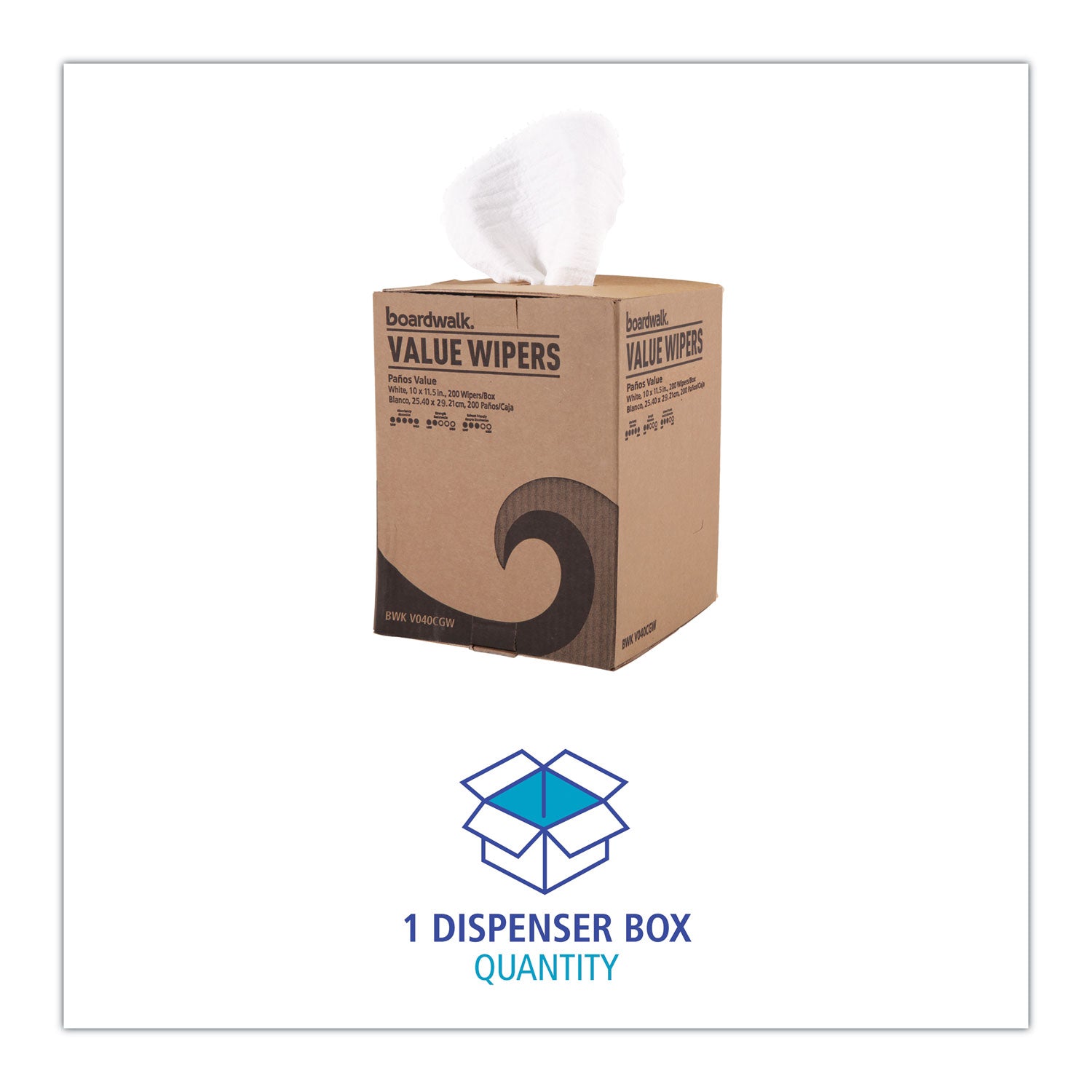 DRC Wipers, Centerpull, 10 x 11.5, White, 200/Carton