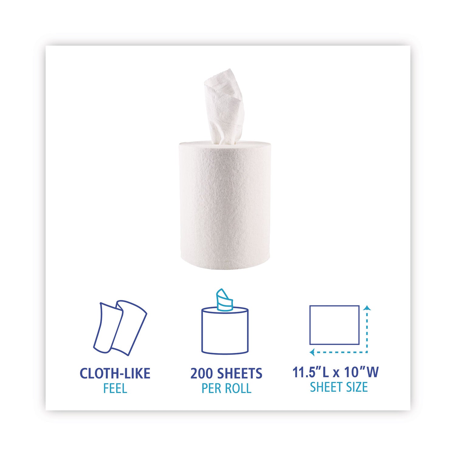 DRC Wipers, Centerpull, 10 x 11.5, White, 200/Carton