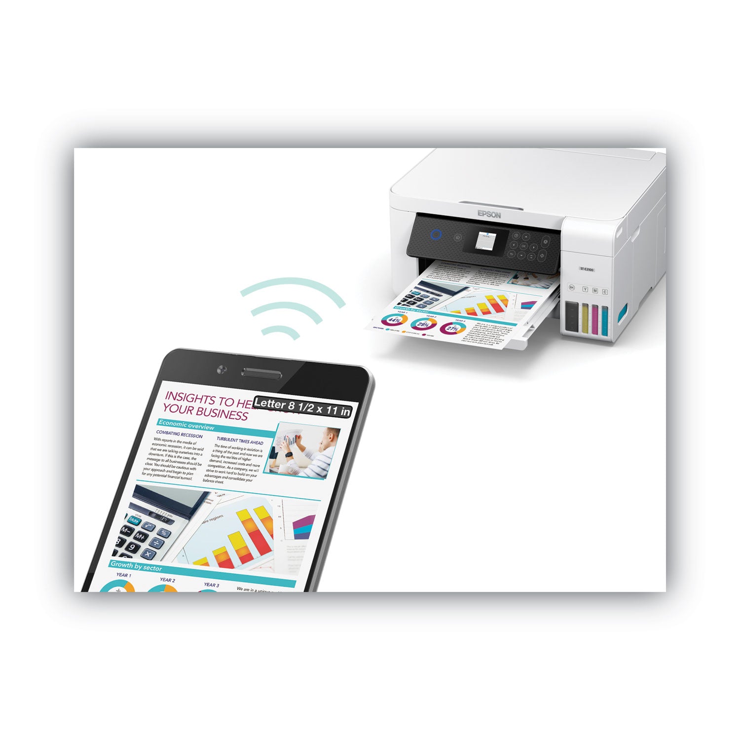 Epson WorkForce ST-C2100 Wireless Inkjet Multifunction Printer - Color