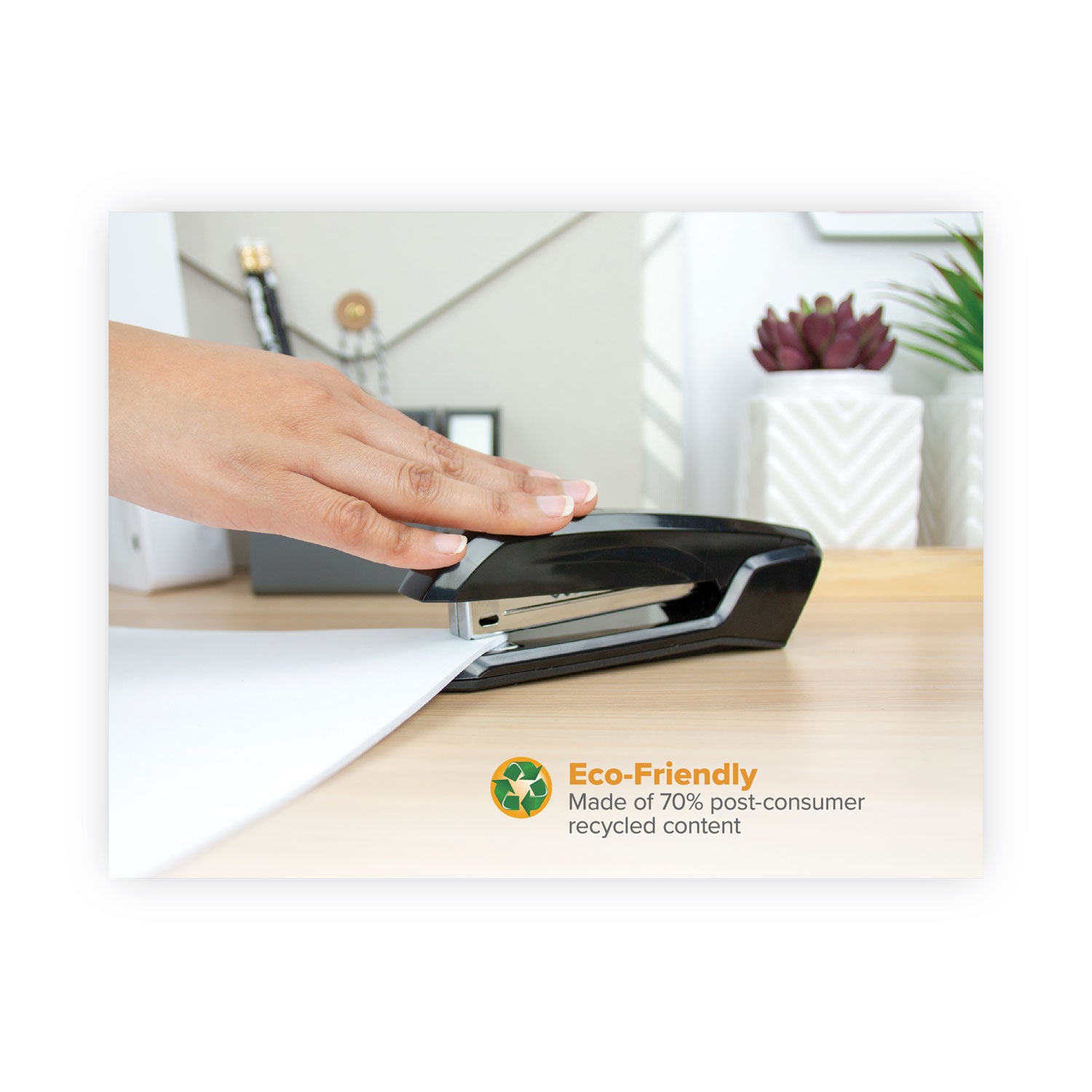 Black Anti-Microbial Desktop Stapler