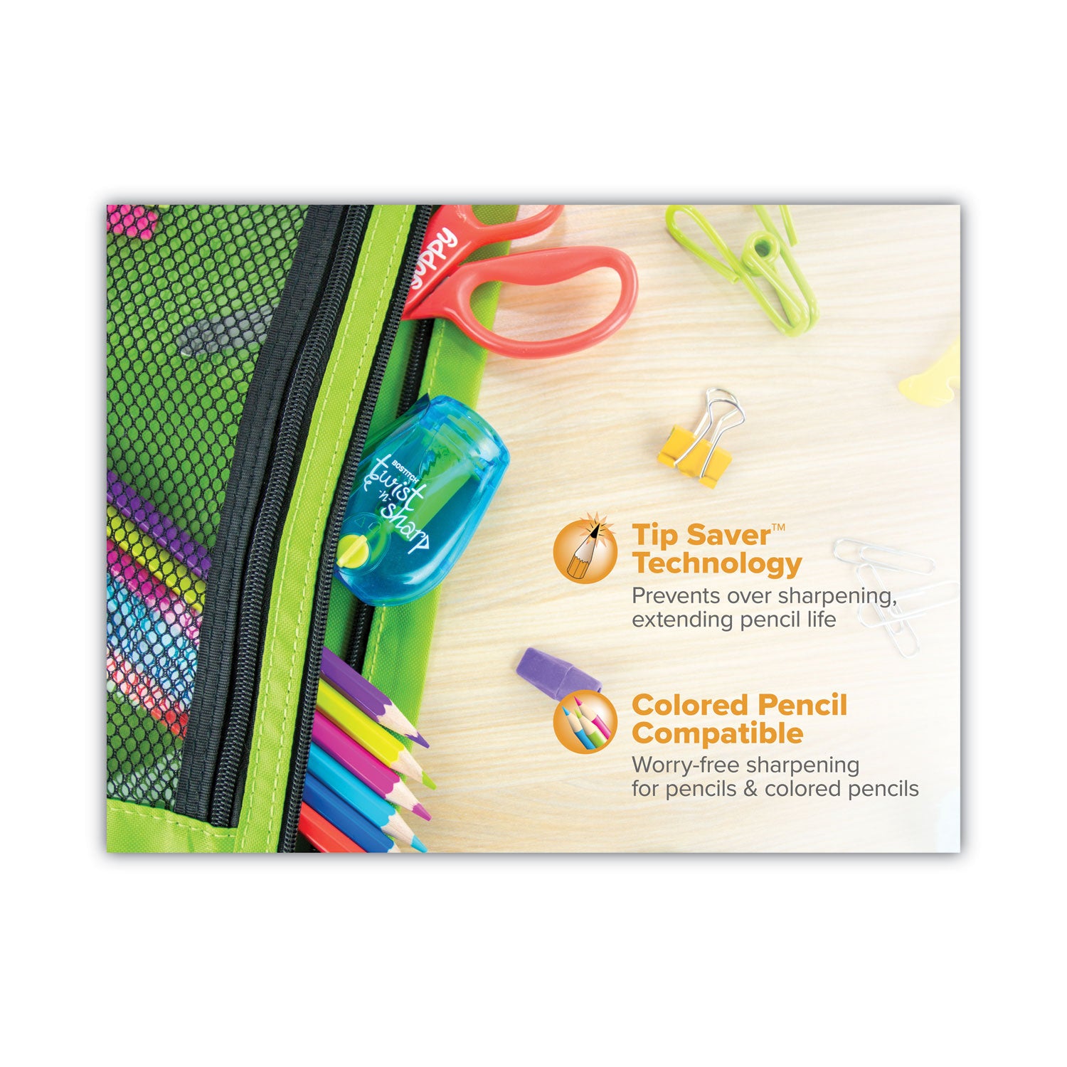 Twist-N-Sharp Pencil Sharpener, One-Hole, 3.5 X 1.25 X 5.5, Assorted Colors, 3/box