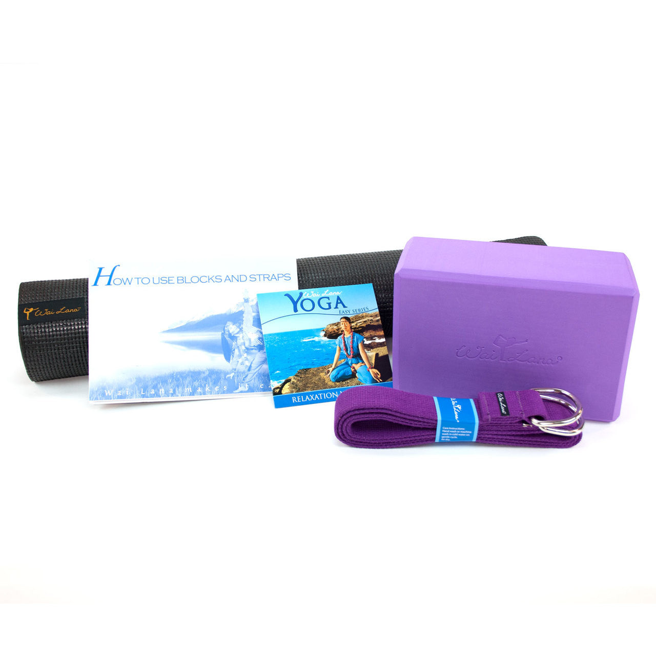 Get Started Yoga Kit (mat, block, strap, instructional poster,DVD)