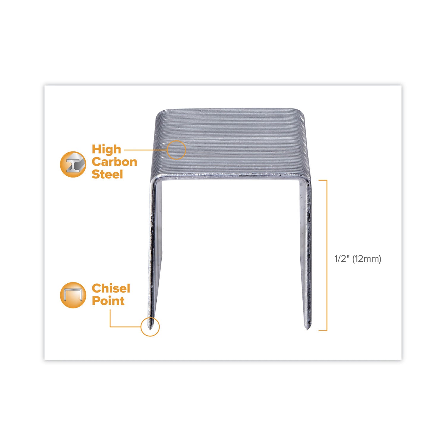 Premium Heavy Duty Staples, 1/2", Pack of 1000
