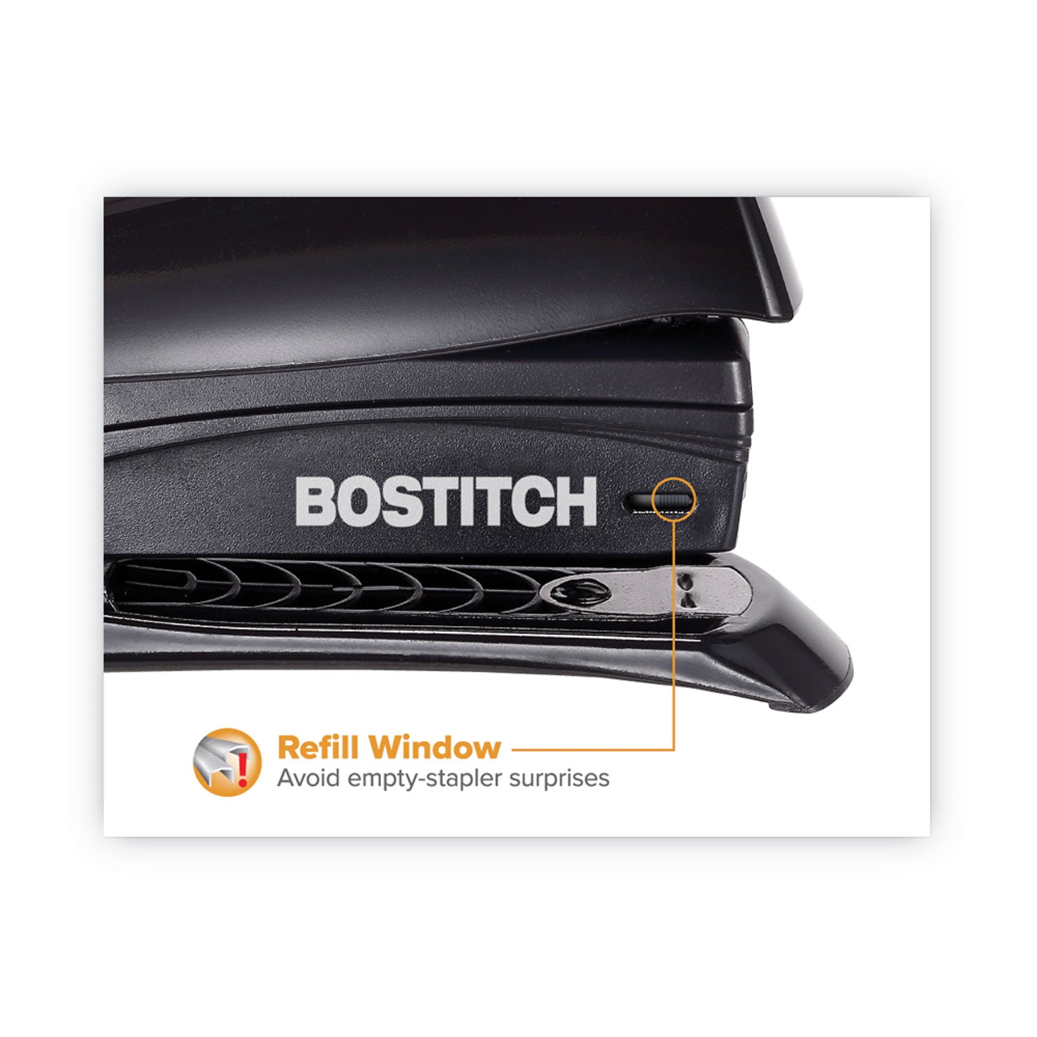 Inspire Spring-Powered Full-Strip Stapler, 20-Sheet Capacity, Black