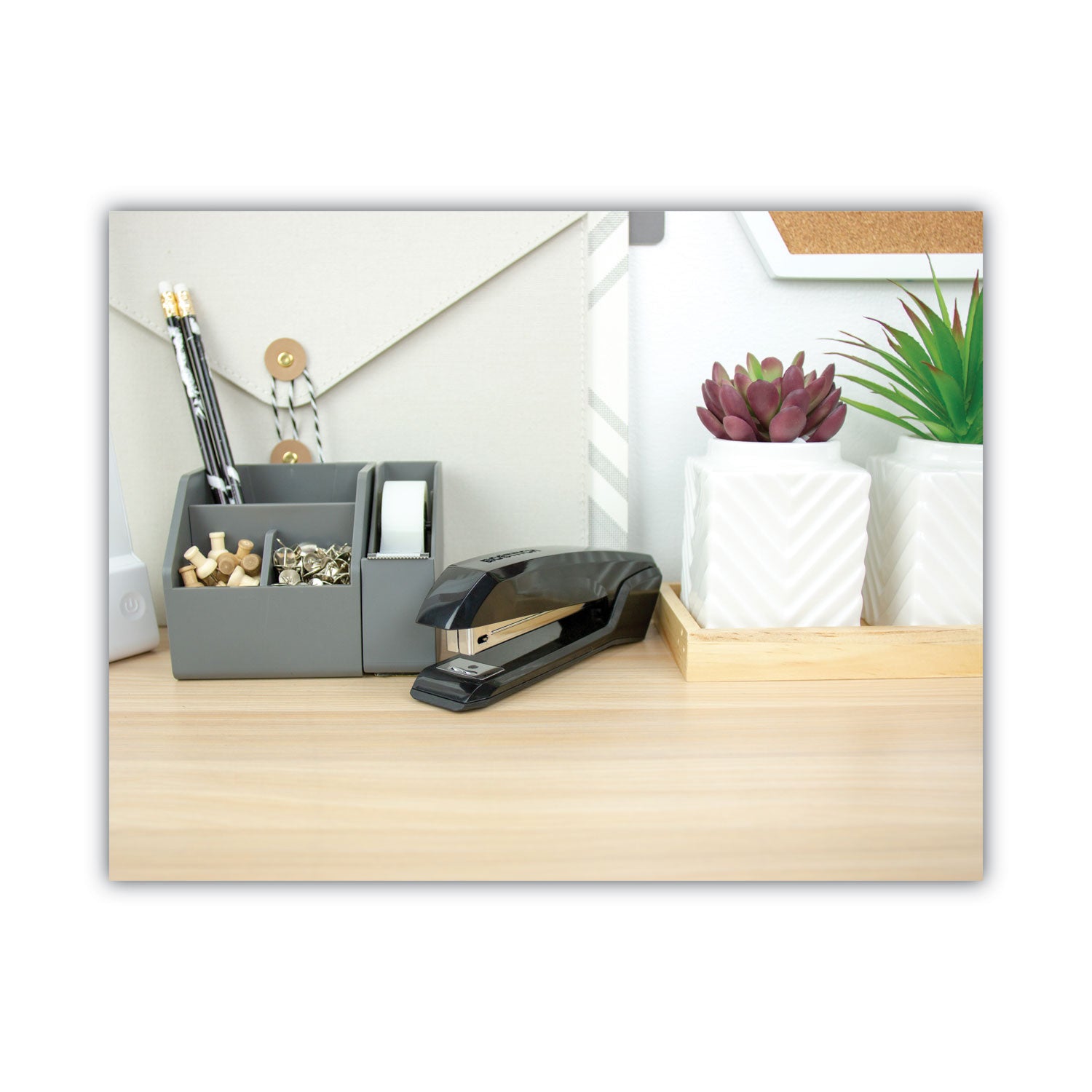 Black Anti-Microbial Desktop Stapler