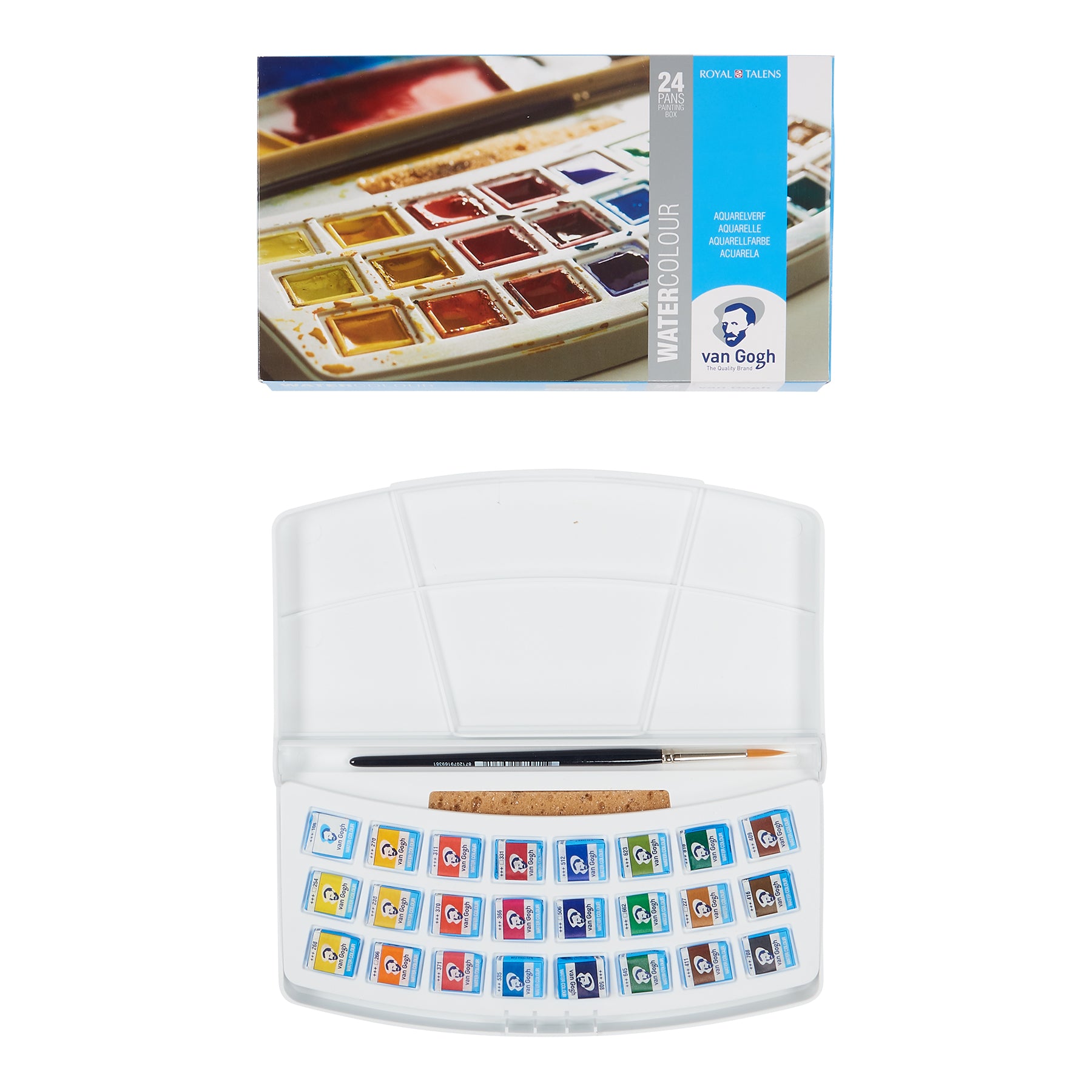 Watercolor Plastic Pocket Box, 24 Pan General Selection