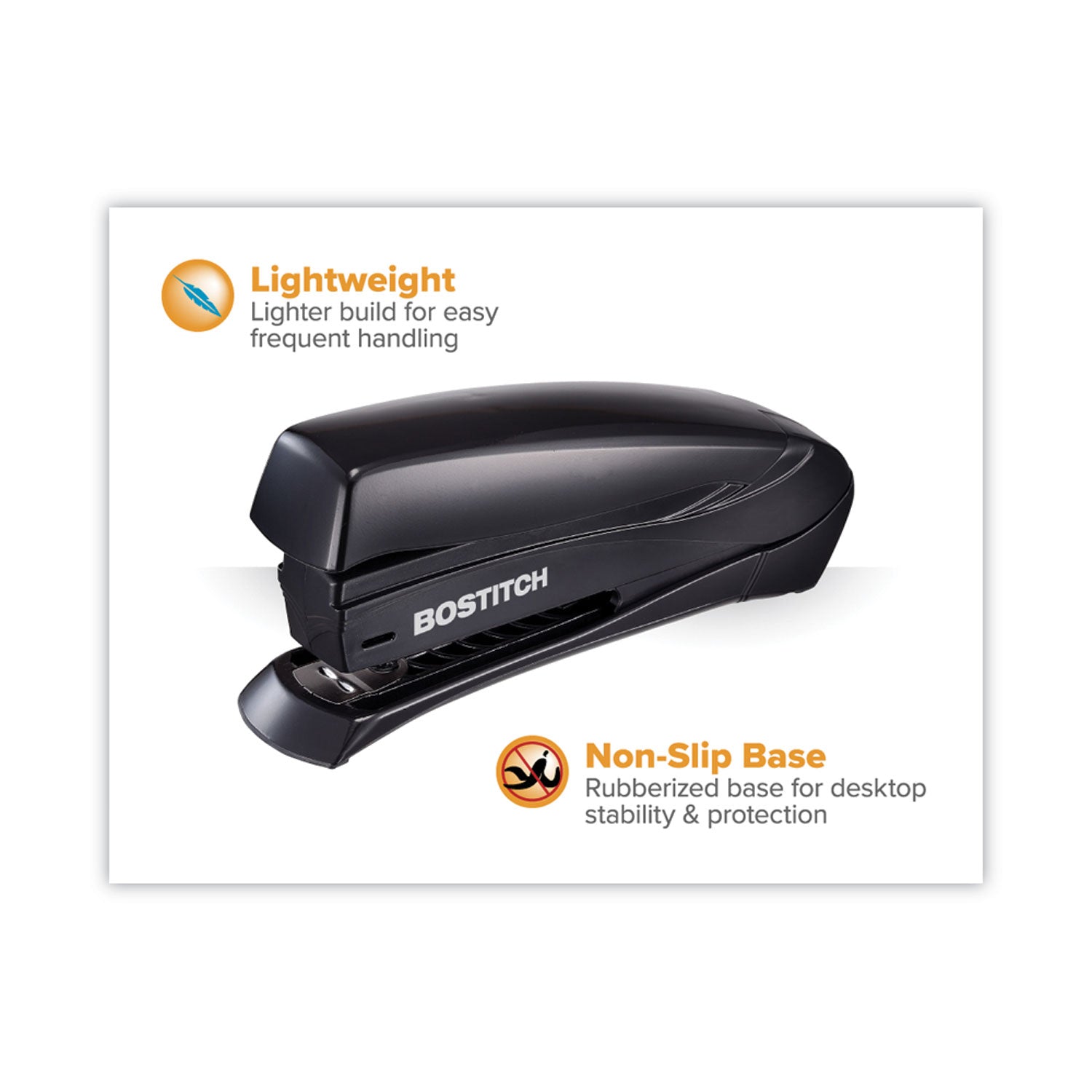 Inspire Spring-Powered Full-Strip Stapler, 20-Sheet Capacity, Black