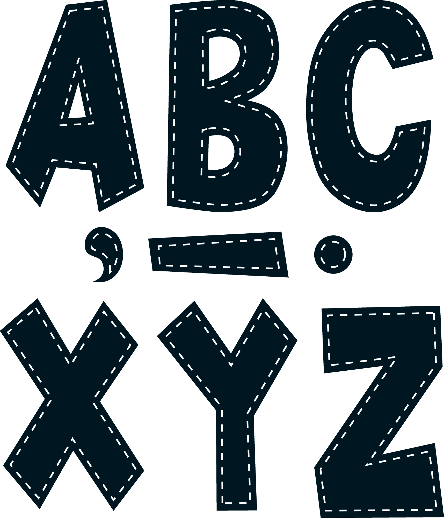 Black Stitch 7" Fun Font Letters