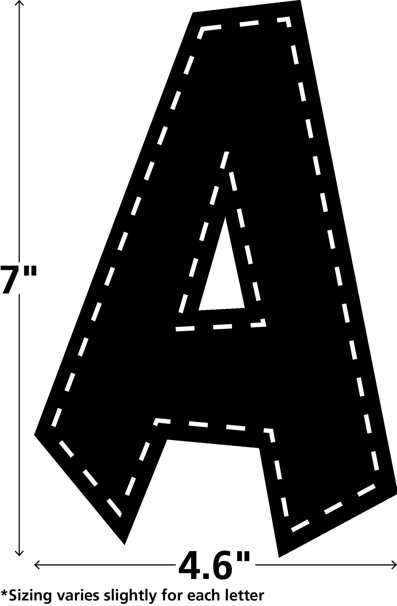 Black Stitch 7" Fun Font Letters