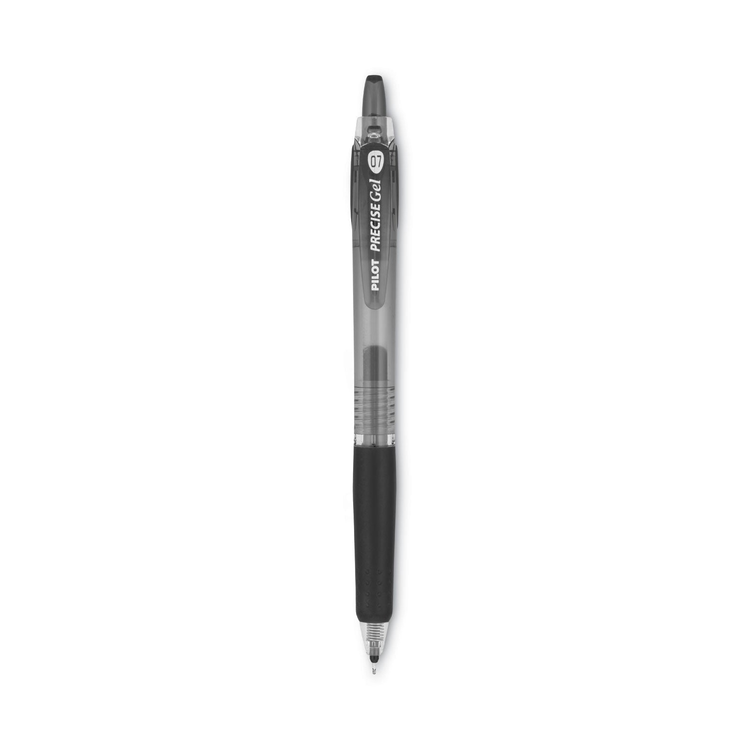 Pilot Precise Gel Fine Retractable BeGreen Pens - 0.7 mm Fine Needle Pen Point - Refillable - Retractable - Black Ink - Gel-based - Translucent Barrel - 1 Dozen
