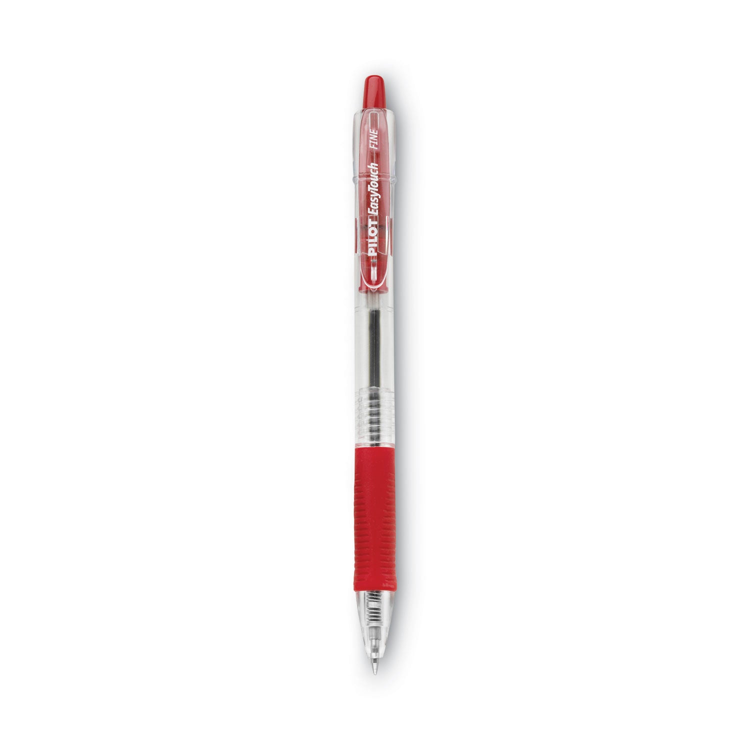 Pilot Retractable Ballpoint Pens - 0.7 mm Fine Pen Point - Refillable - Retractable - Red Ink - Clear Barrel - 1 Dozen