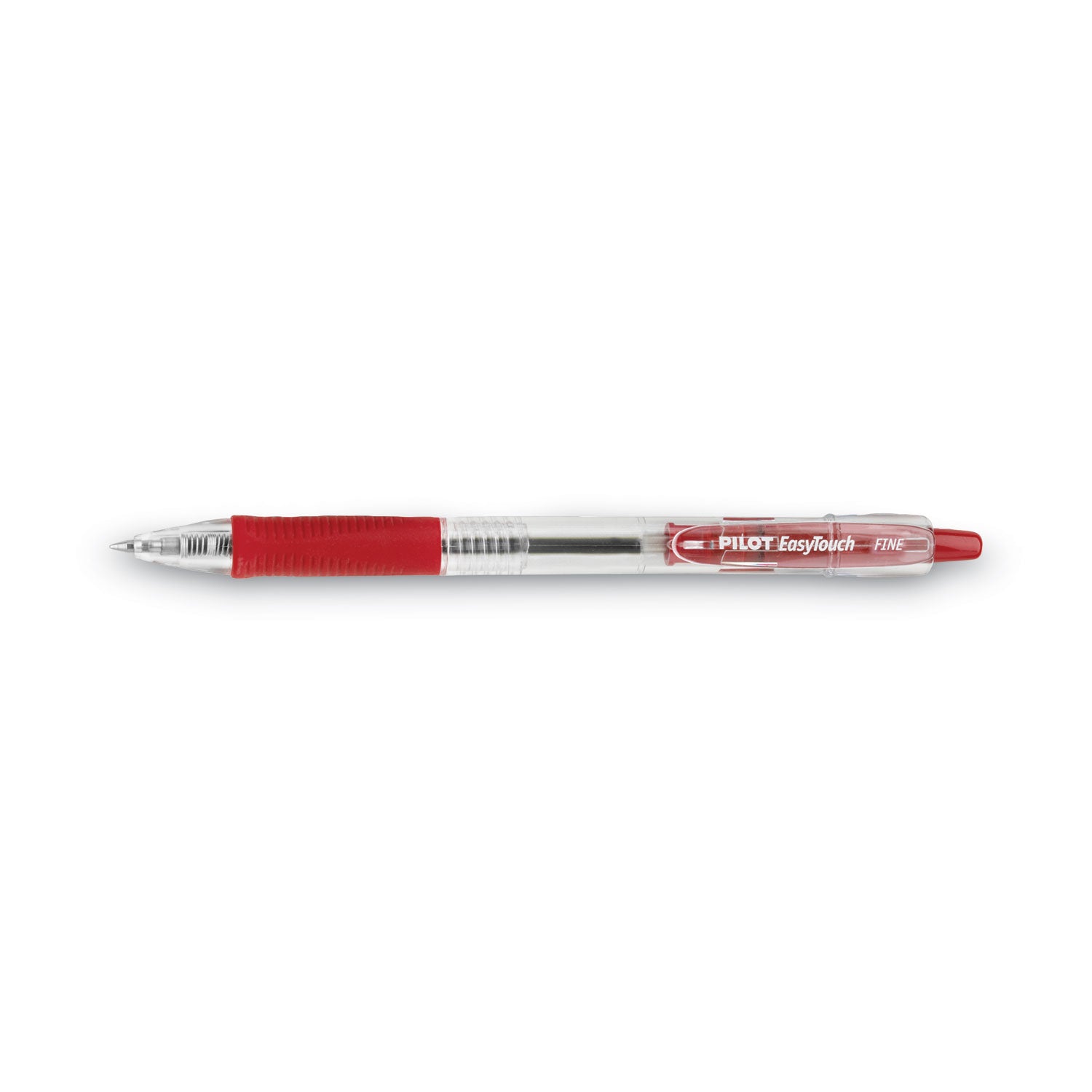 Pilot Retractable Ballpoint Pens - 0.7 mm Fine Pen Point - Refillable - Retractable - Red Ink - Clear Barrel - 1 Dozen