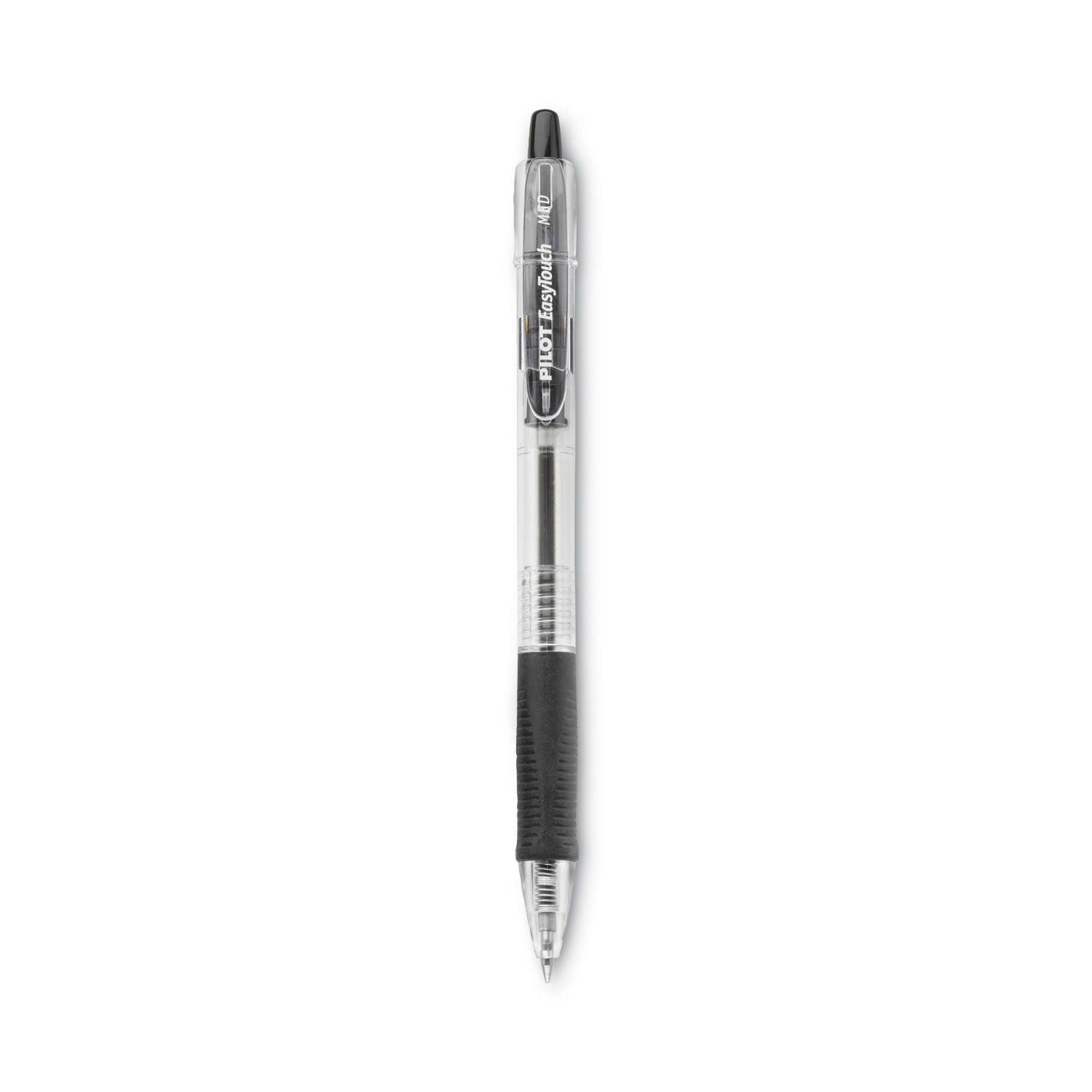 Pilot Retractable Ballpoint Pens - 1 mm Medium Pen Point - Refillable - Retractable - Black Ink - Clear Barrel - 1 Dozen