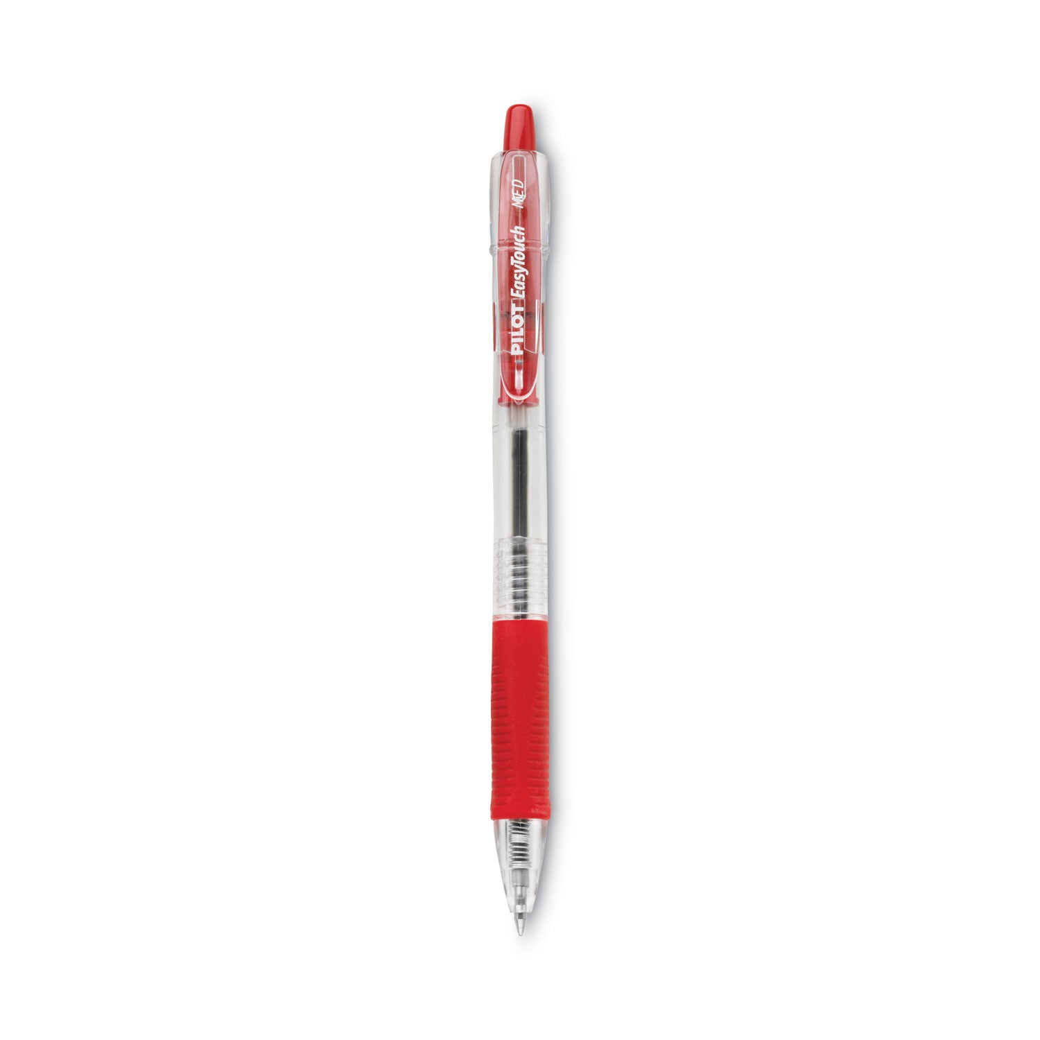 Pilot Retractable Ballpoint Pens - 1 mm Medium Pen Point - Refillable - Retractable - Red Ink - Clear Barrel - 1 Dozen