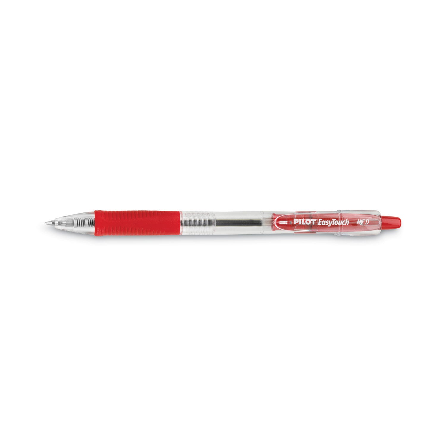 Pilot Retractable Ballpoint Pens - 1 mm Medium Pen Point - Refillable - Retractable - Red Ink - Clear Barrel - 1 Dozen
