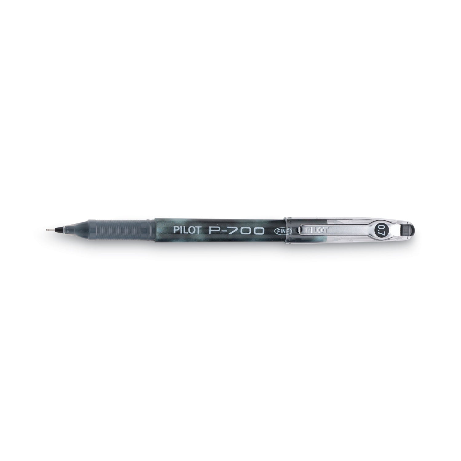 Pilot Precise P-700 Precision Point Fine Capped Gel Rolling Ball Pens - 0.7 mm Fine Pen Point - Black Ink - Gel-based - Black Barrel - 1 Dozen