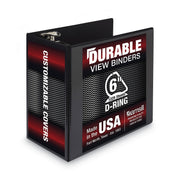 Samsill Durable View Binder, 6" D-Ring, 1225 Sheet Capacity, Letter Size, 2 Internal Pockets, Black, 1 Each