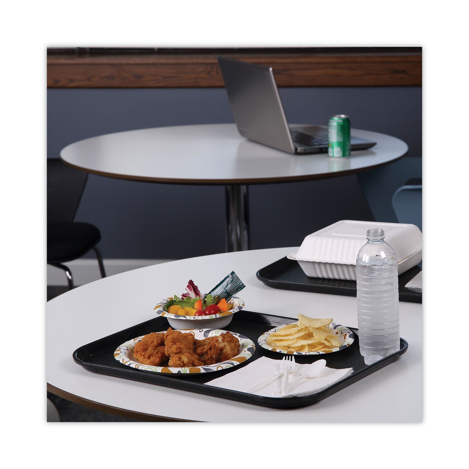 Deerfield Printed Paper Plates, 9" dia, Coated/Soak Proof, White/Yellow/Green/Purple, 125/Pack, 8 Packs/Carton