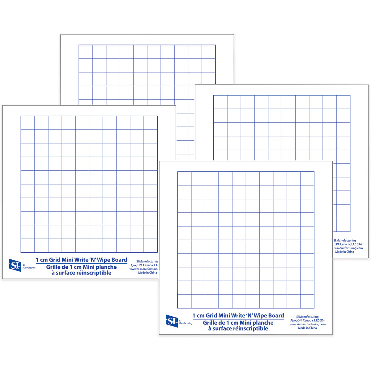 Mini Dry Erase Boards, 1 cm Grid - Pack of 10