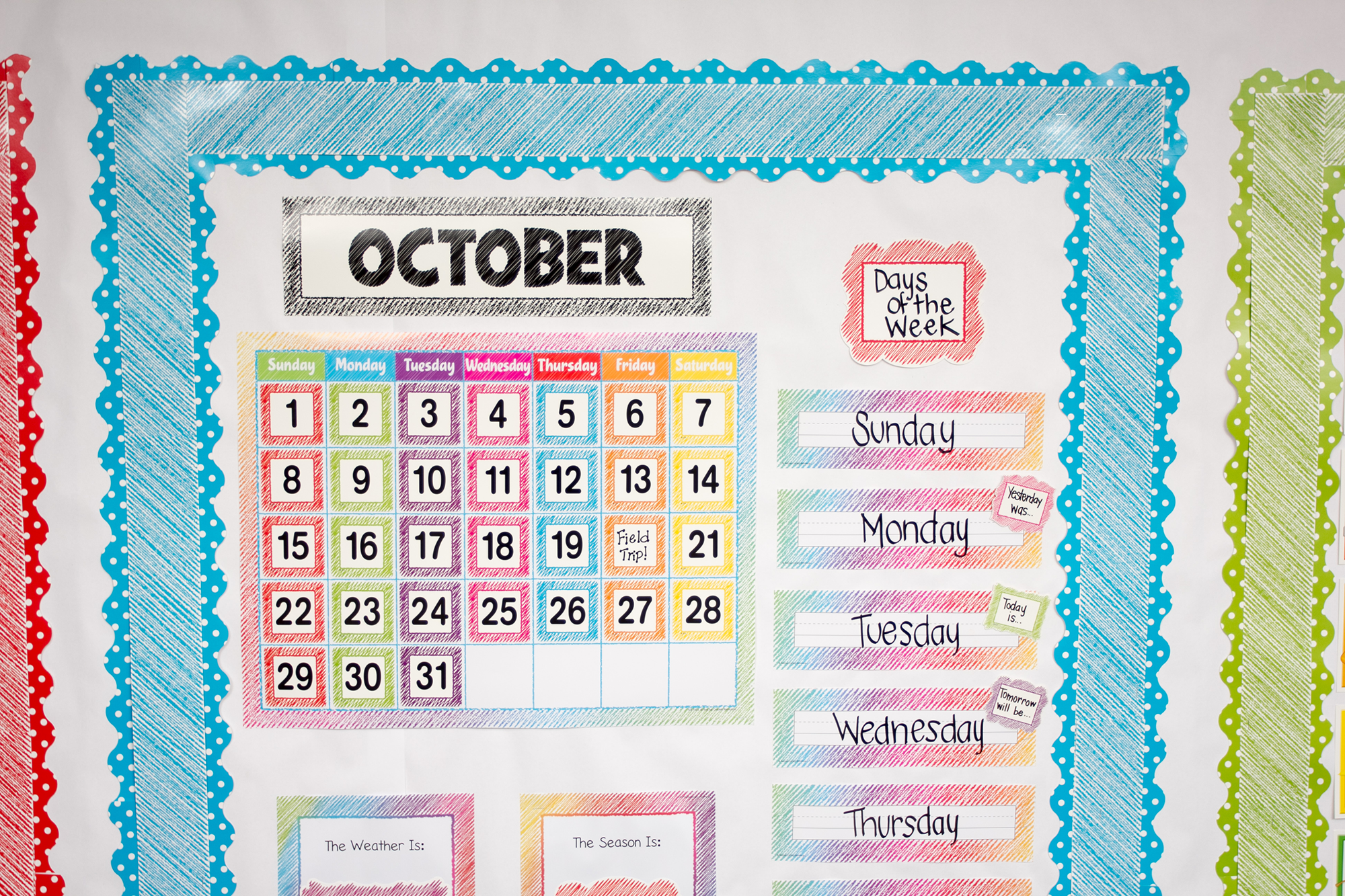 Colorful Scribble Calendar Chart