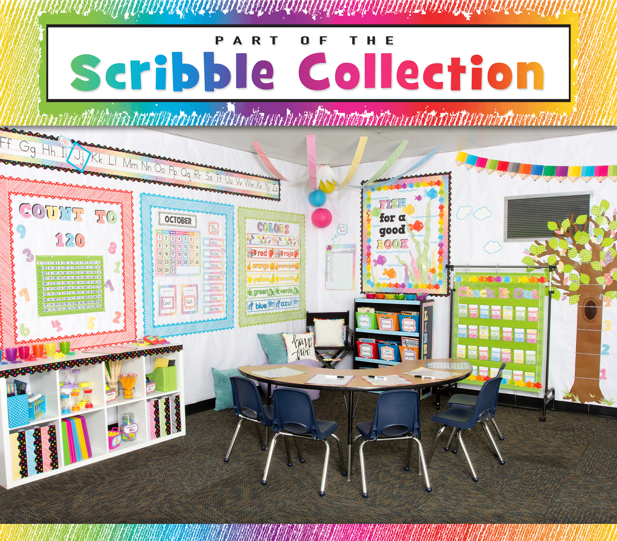 Colorful Scribble Calendar Chart