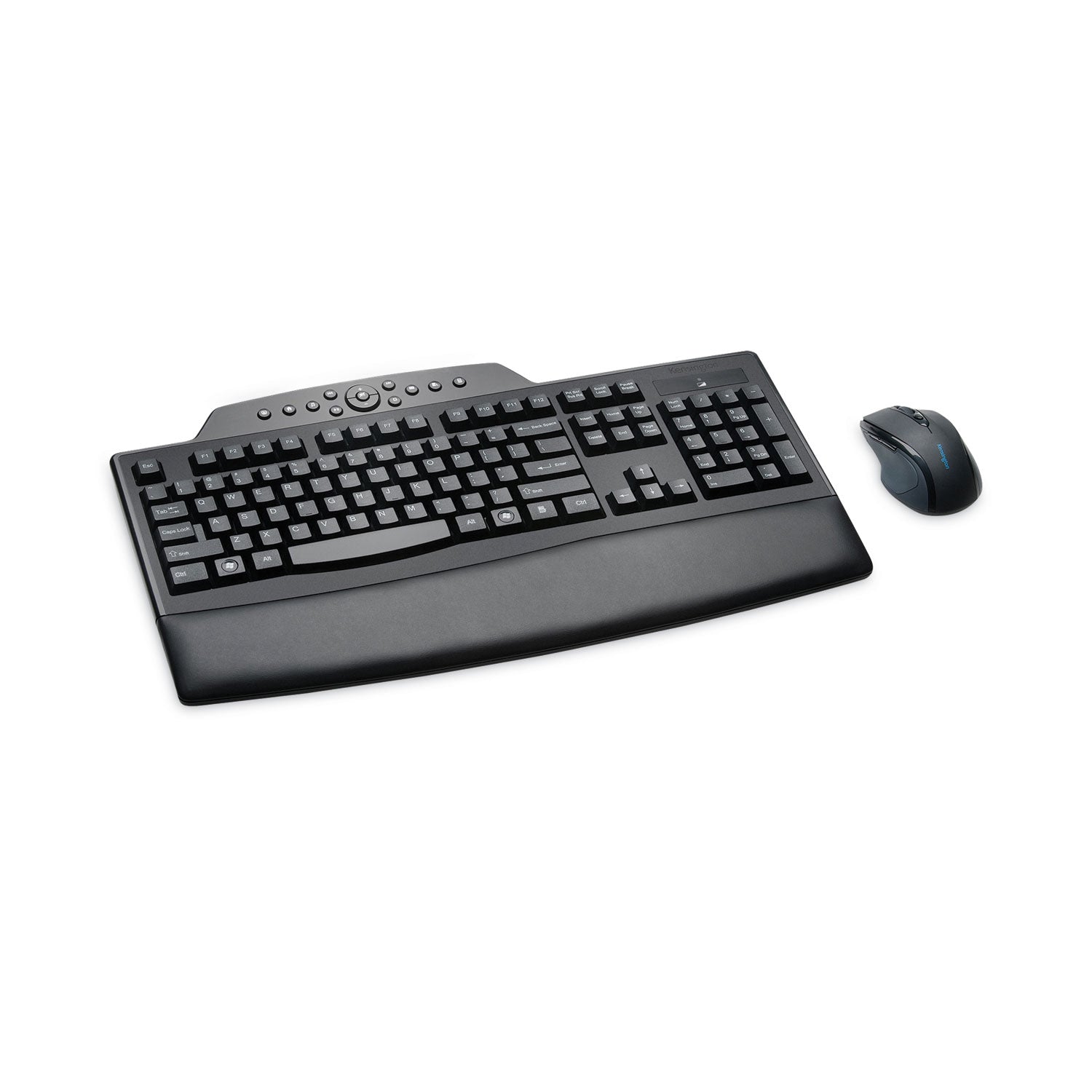 Kensington Pro Fit Wireless Desktop Set - USB Wireless RF 2.40 GHz Keyboard - Black - USB Wireless RF Mouse - Black - Right-handed for PC - 1 Each
