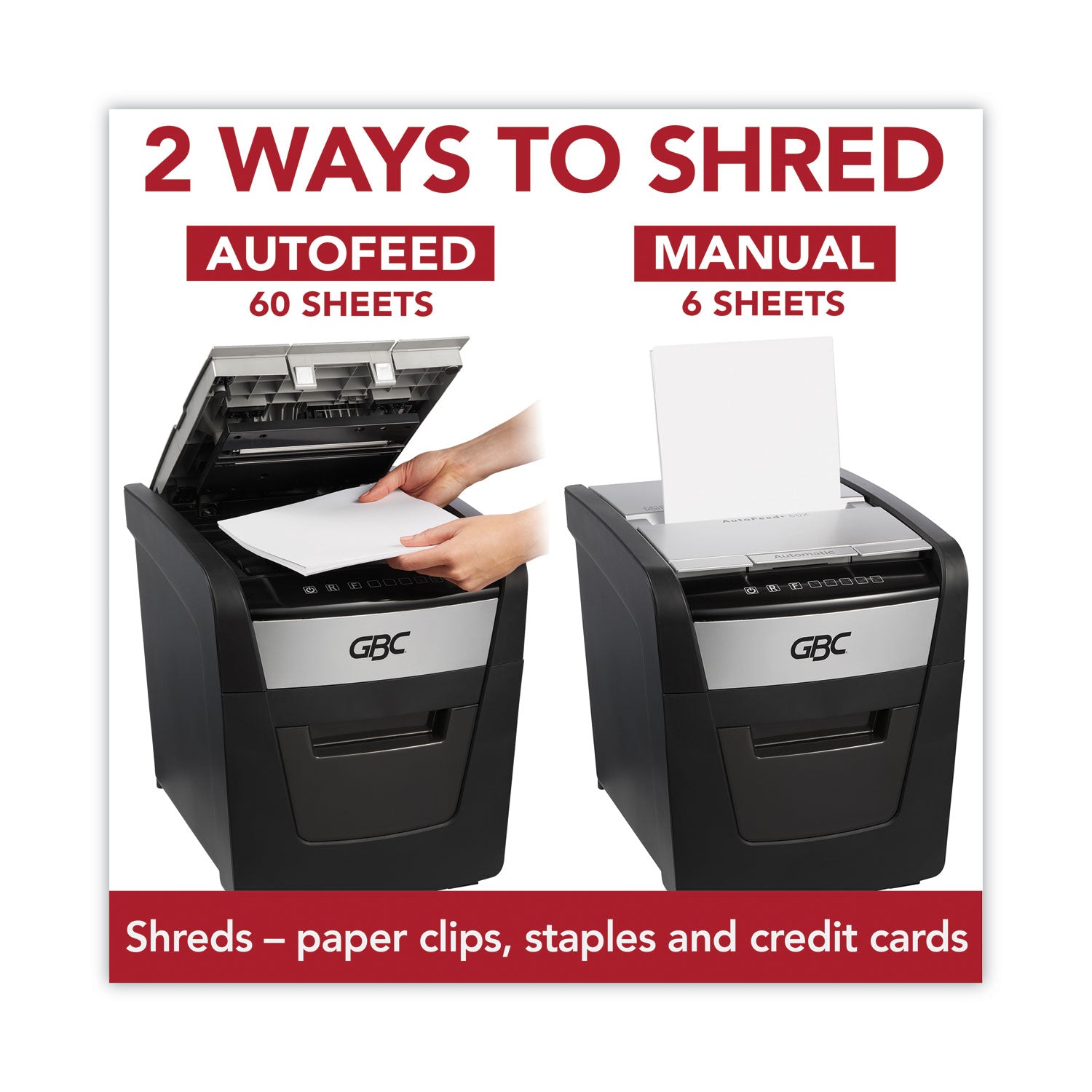GBC AutoFeed+ Home Shredder, 60X, Super Cross-Cut, 60 Sheets