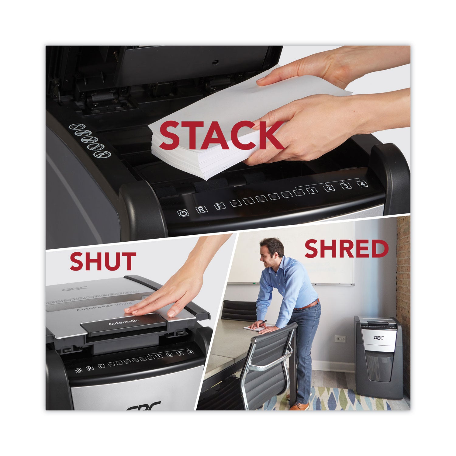 Continuous Shredder - Micro Cut - 8 Per Pass - for shredding Credit Card, Paper Clip, Staples, Paper - P-5 - 1 Hour Run Time - 16 gal Wastebin Capacity - Black