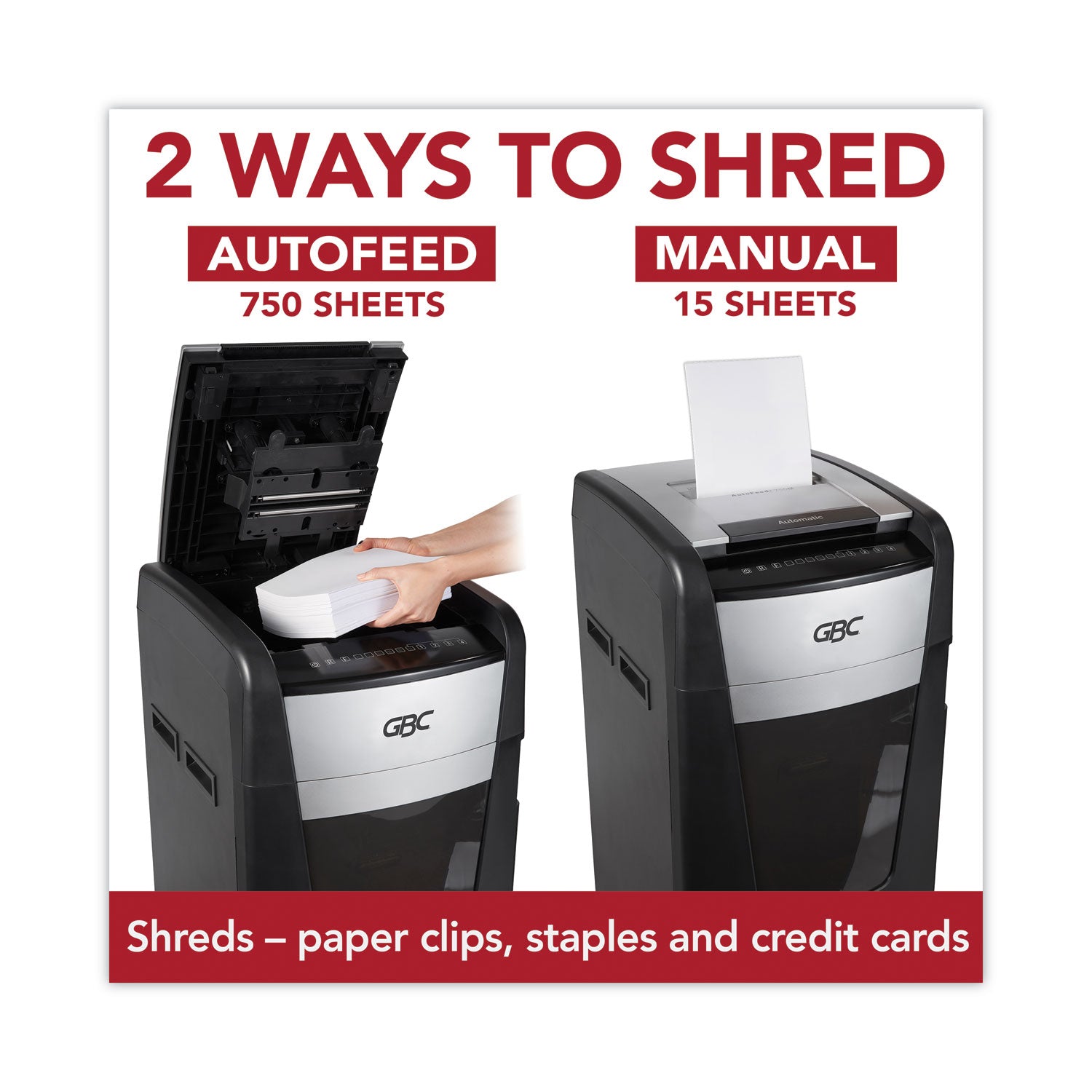 Continuous Shredder - Micro Cut - 15 Per Pass - for shredding Credit Card, Paper Clip, Staples, Paper - P-5 - 4 Hour Run Time - 37 gal Wastebin Capacity - Black