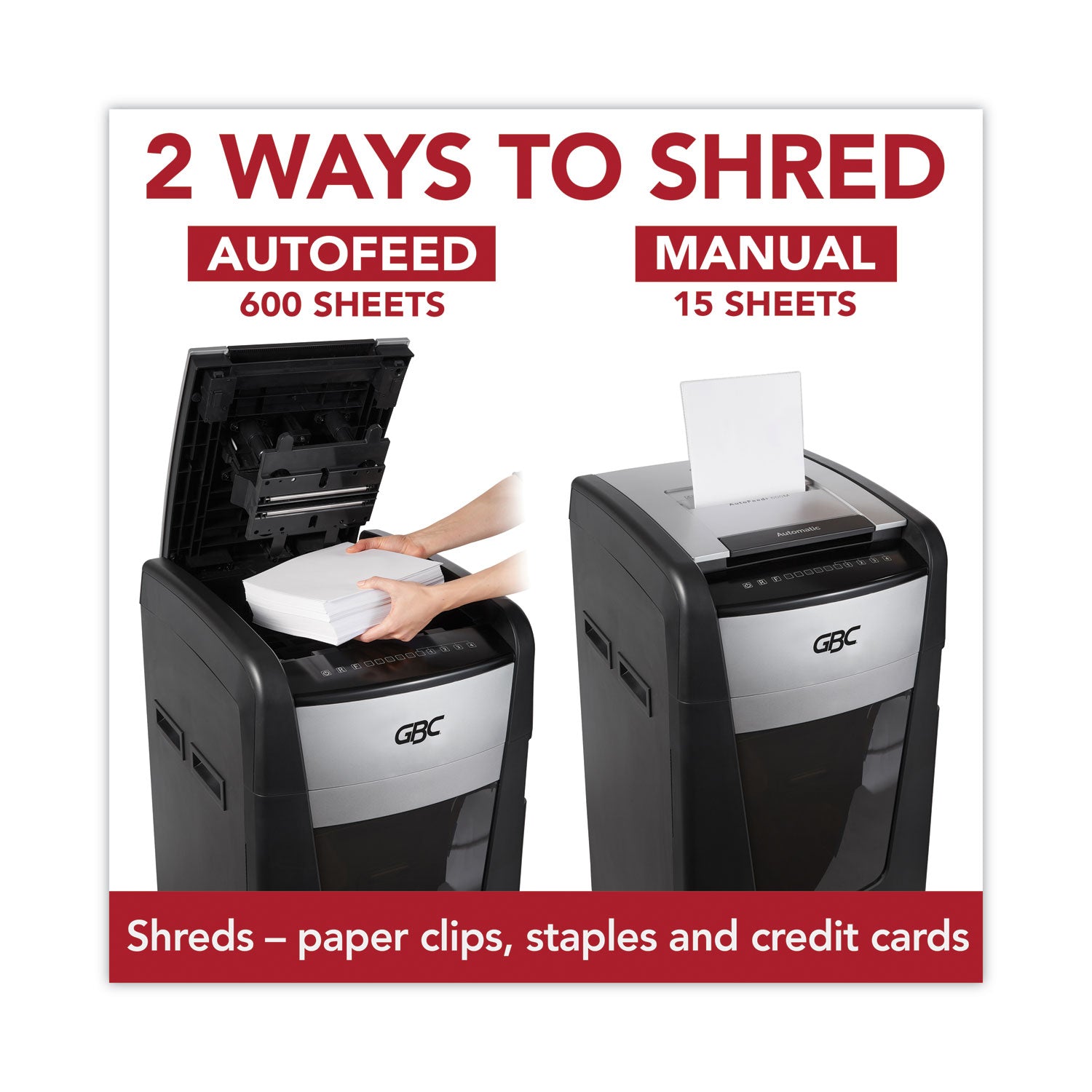 Continuous Shredder - Super Cross Cut - 15 Per Pass - for shredding Credit Card, Paper Clip, Staples, Paper - P-4 - 4 Hour Run Time - 29 gal Wastebin Capacity - Black