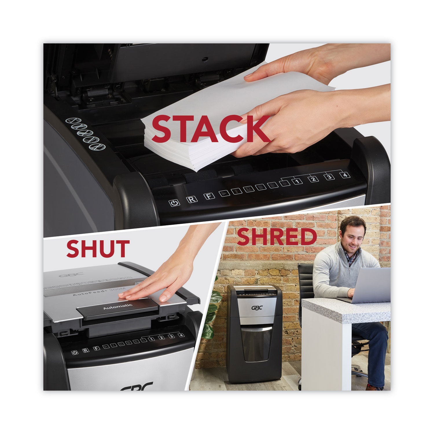Continuous Shredder - Super Cross Cut - 10 Per Pass - for shredding Credit Card, Paper Clip, Staples, Paper - P-4 - 1 Hour Run Time - 16 gal Wastebin Capacity - Black
