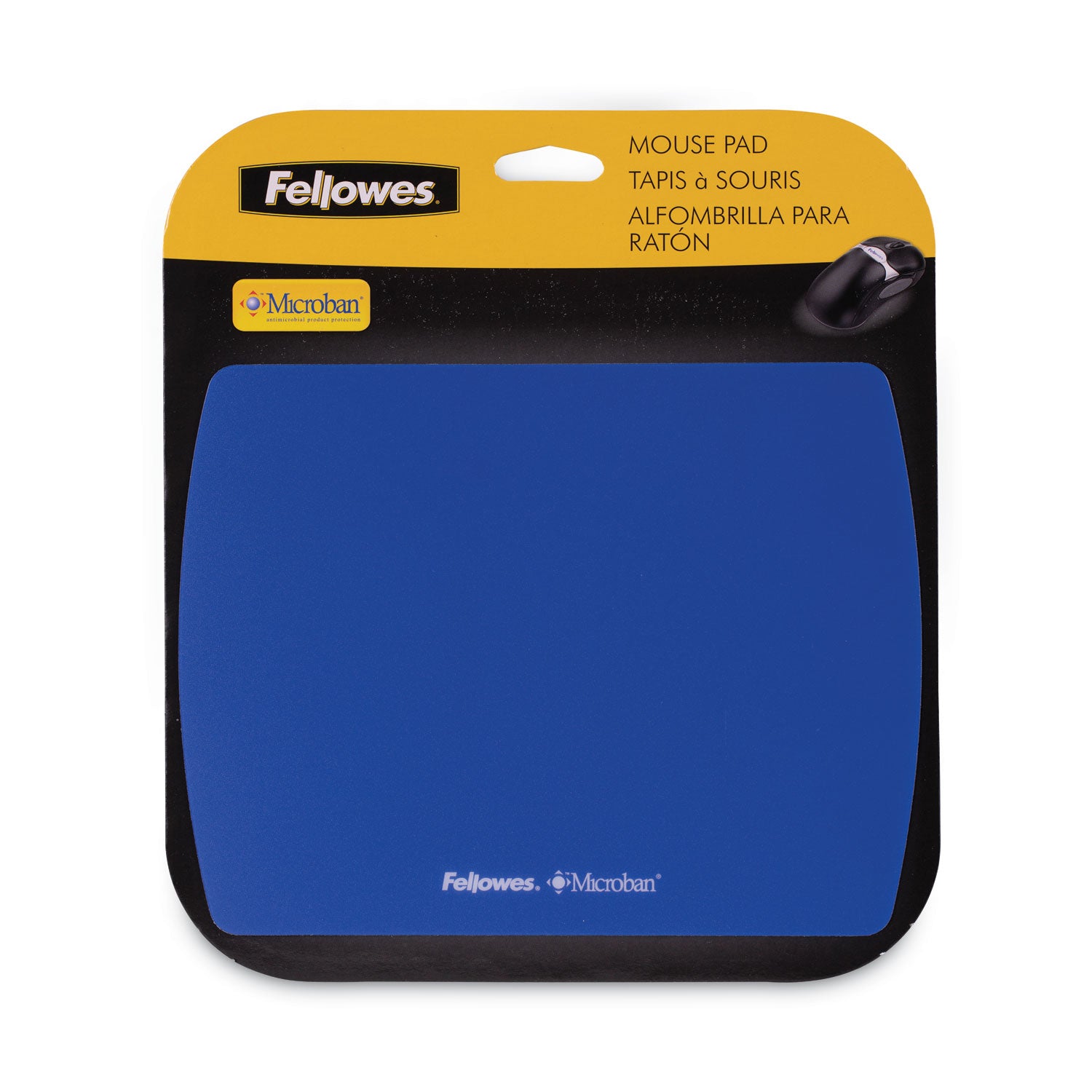 Fellowes Microban Ultra-Thin Mouse Pad - 7" Height x 9" Width x 0.06" Depth - Blue - 1 Each